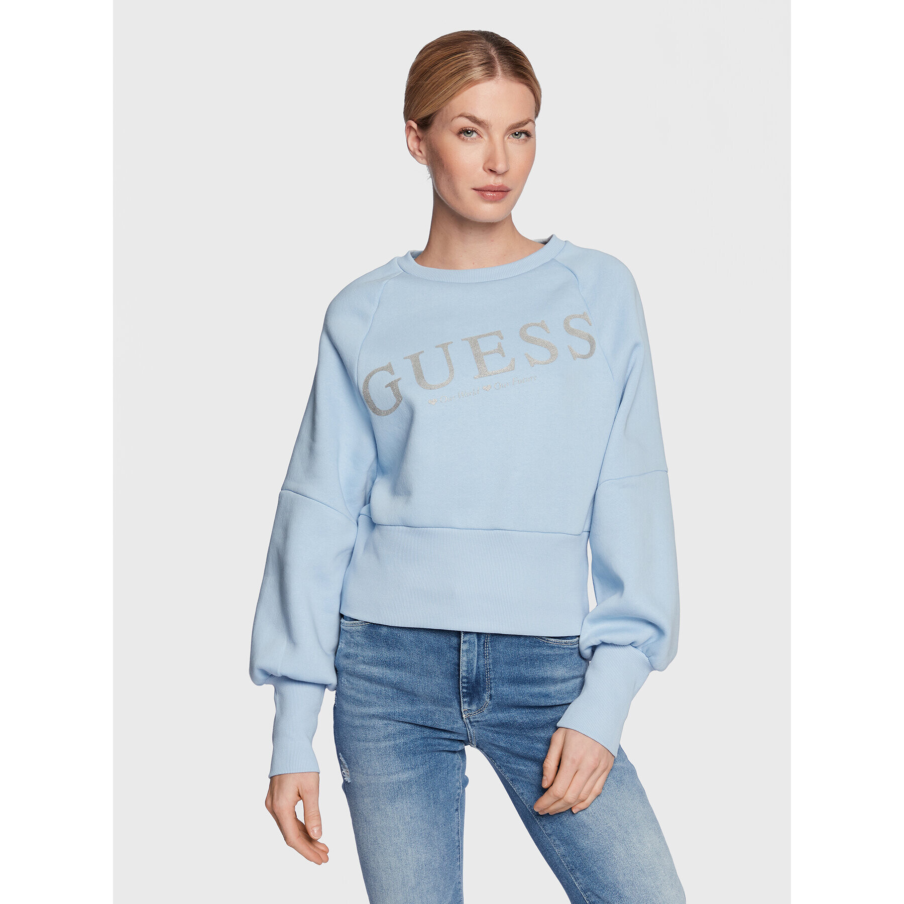 Guess Суитшърт Agacia W3RQ11 KB683 Син Regular Fit - Pepit.bg