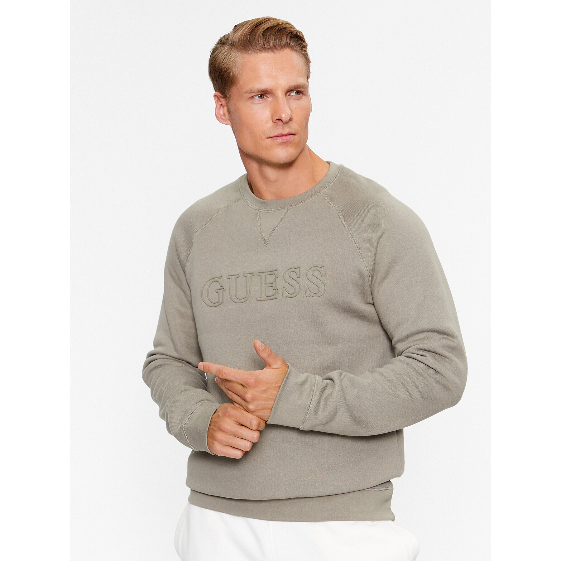 Guess Суитшърт Aldwin Z2YQ27 K9V31 Каки Regular Fit - Pepit.bg