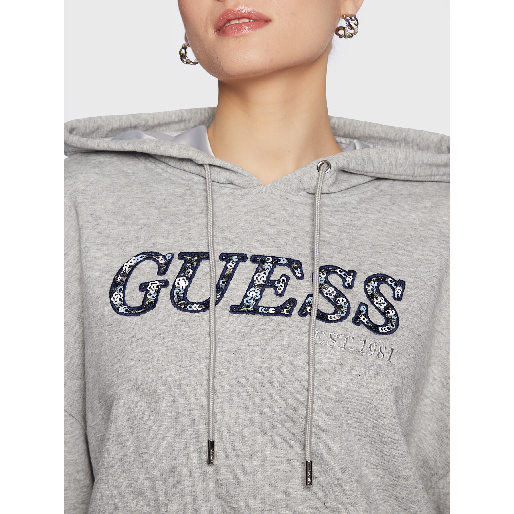 Guess Суитшърт Alicia W3RQ09 KBKM0 Сив Relaxed Fit - Pepit.bg