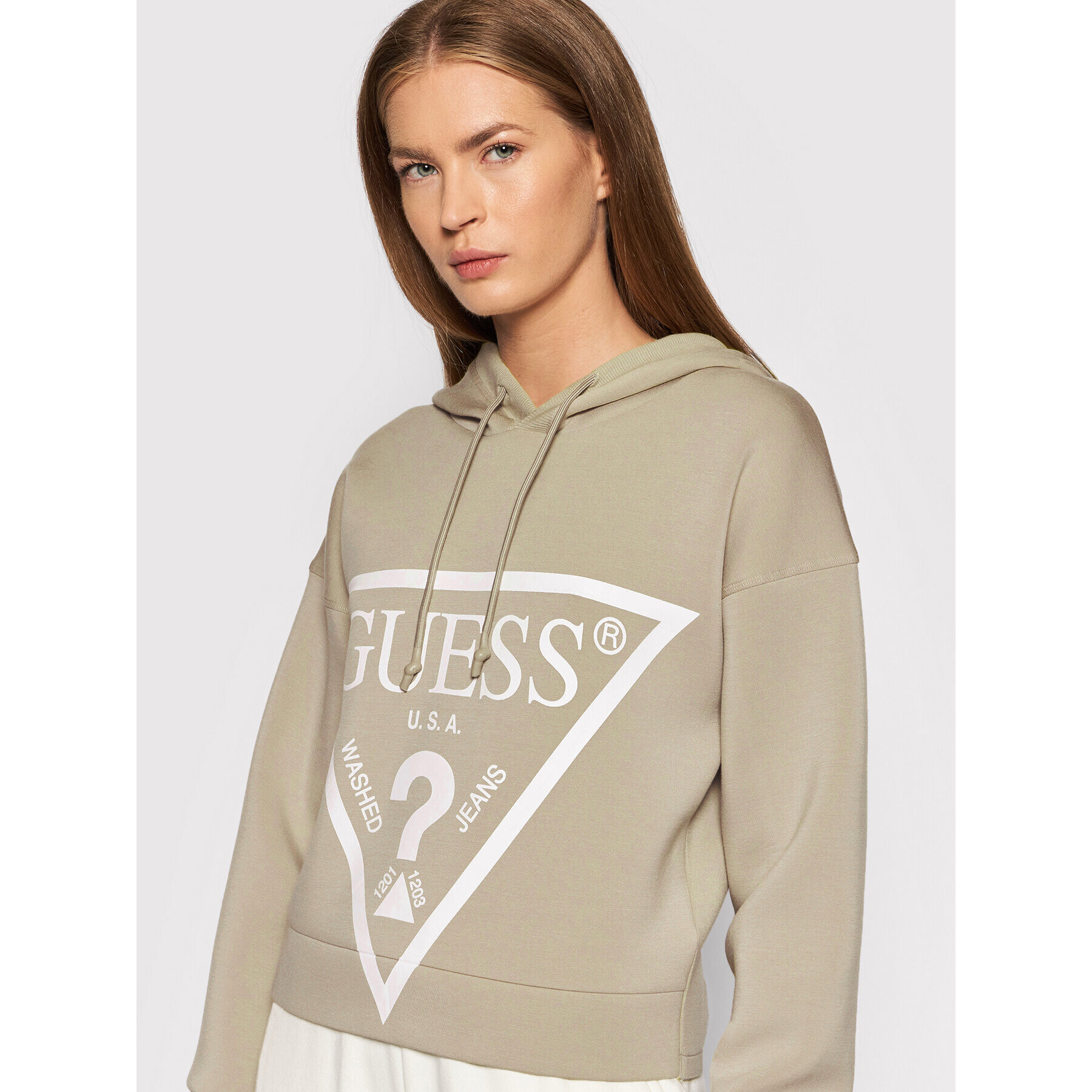 Guess Суитшърт Alisa O1GA29 KAMN2 Бежов Comfort Fit - Pepit.bg