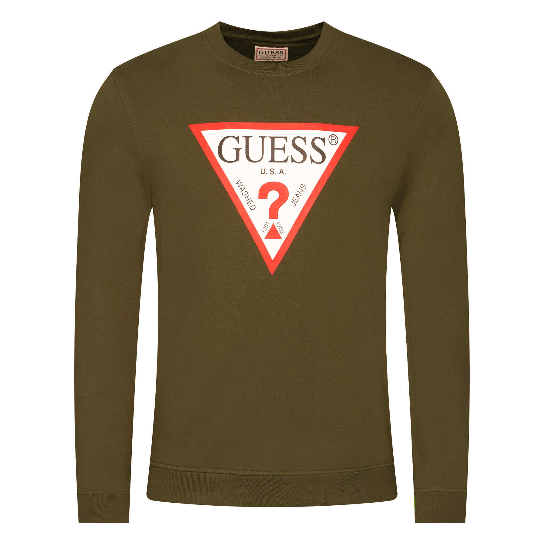 Guess Суитшърт Audley M0YQ37 K7ON0 Зелен Slim Fit - Pepit.bg