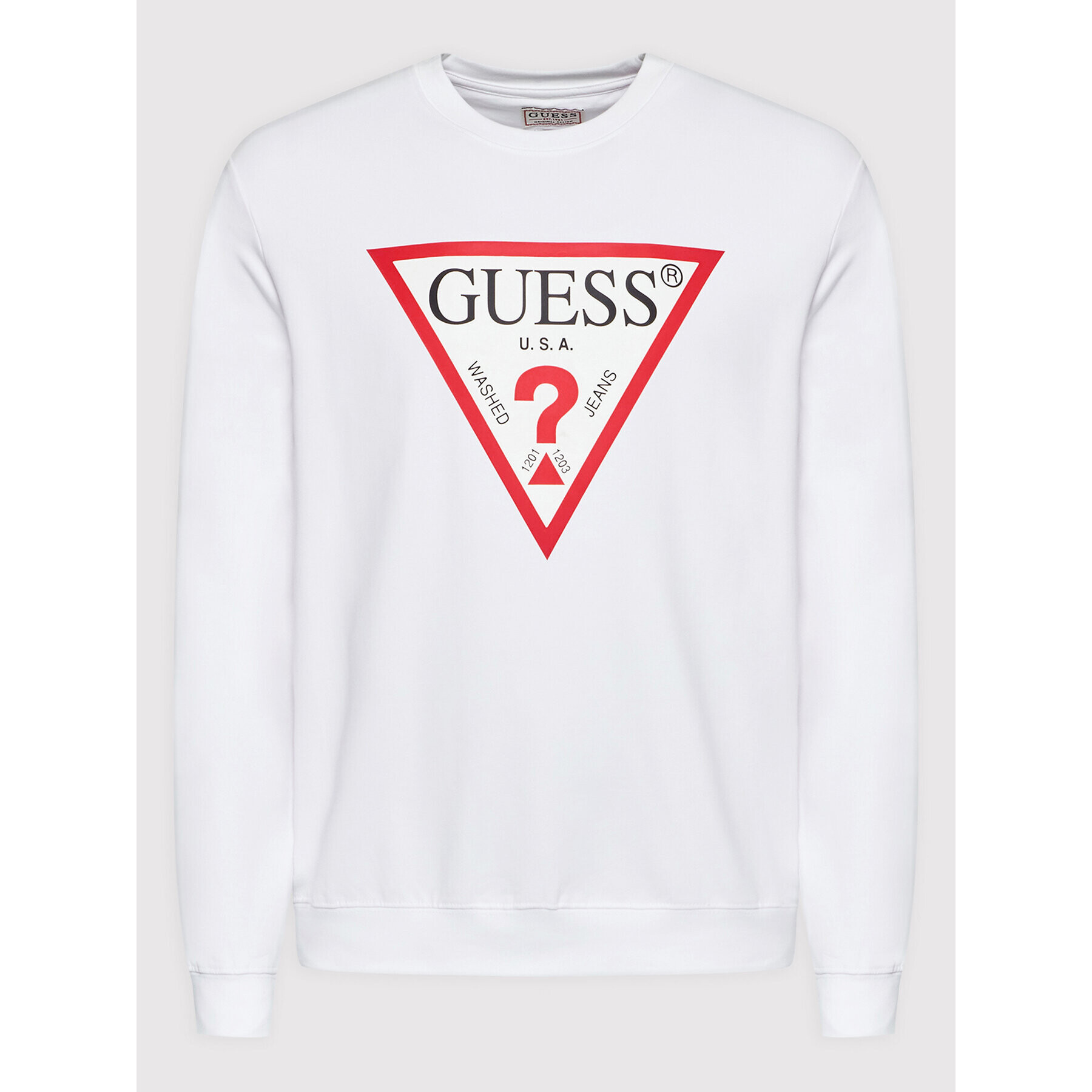 Guess Суитшърт Audley M2YQ37 K6ZS1 Бял Slim Fit - Pepit.bg