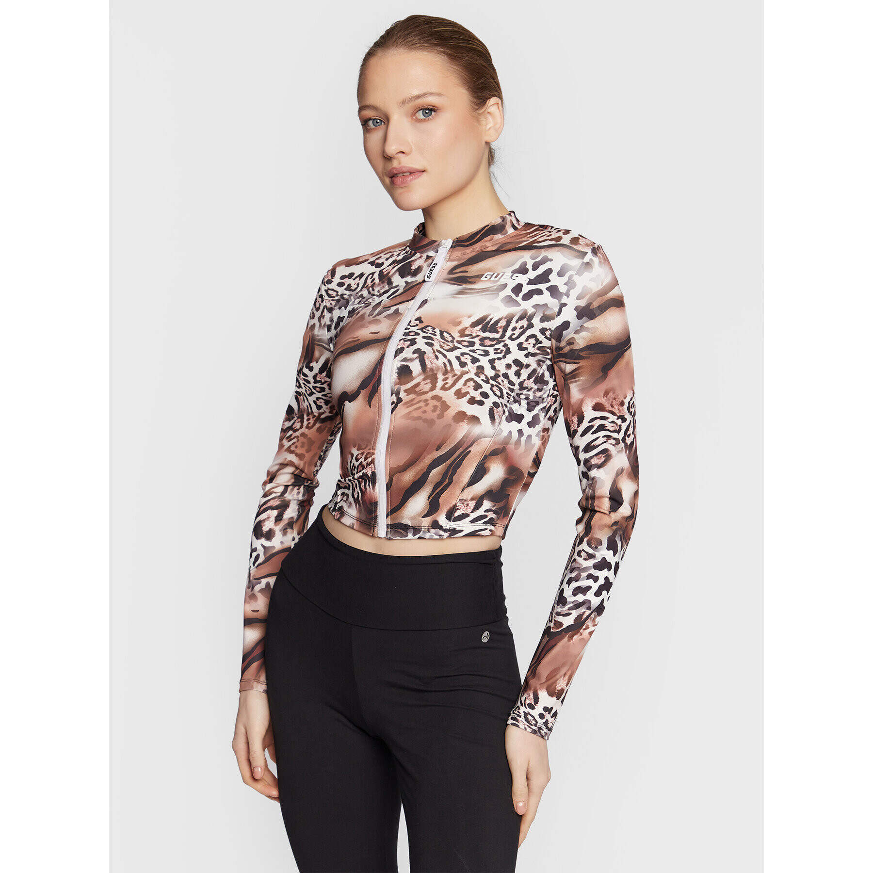 Guess Суитшърт Azalea V3RP02 KBIL2 Бежов Slim Fit - Pepit.bg