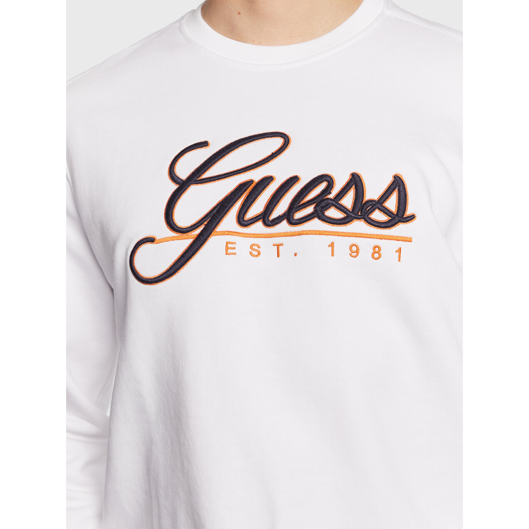 Guess Суитшърт Beau M3GQ08 KBK32 Бял Slim Fit - Pepit.bg