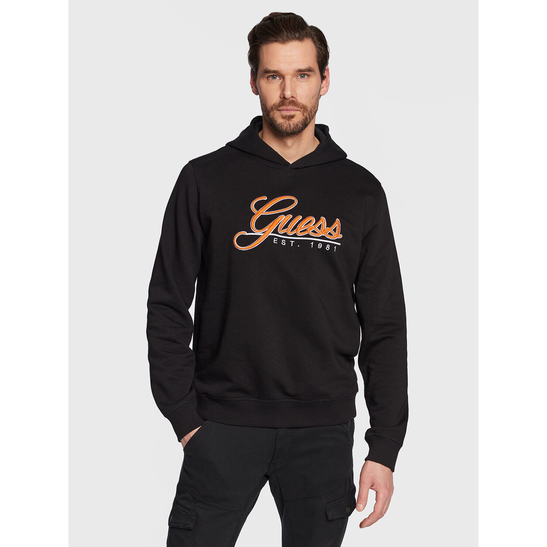 Guess Суитшърт Beau M3GQ36 KBK32 Черен Slim Fit - Pepit.bg