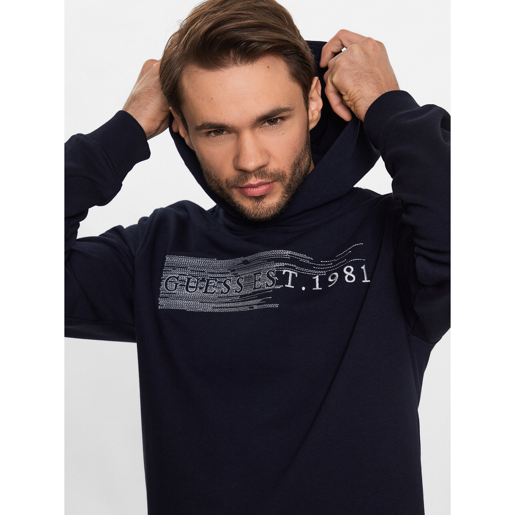 Guess Суитшърт Beau M3YQ36 KBK32 Тъмносин Regular Fit - Pepit.bg