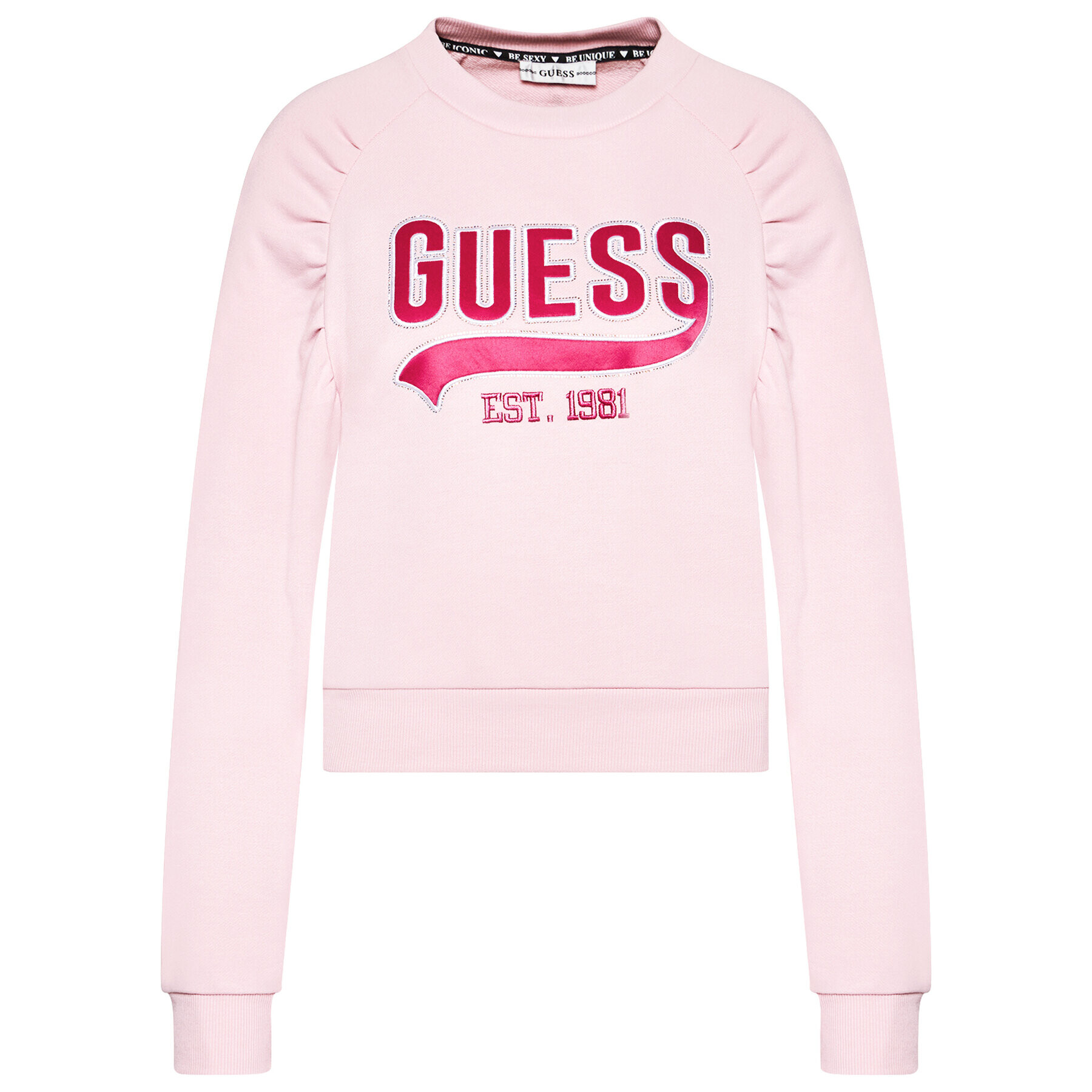 Guess Суитшърт Fleece W1GQ36 K68I0 Розов Regular Fit - Pepit.bg