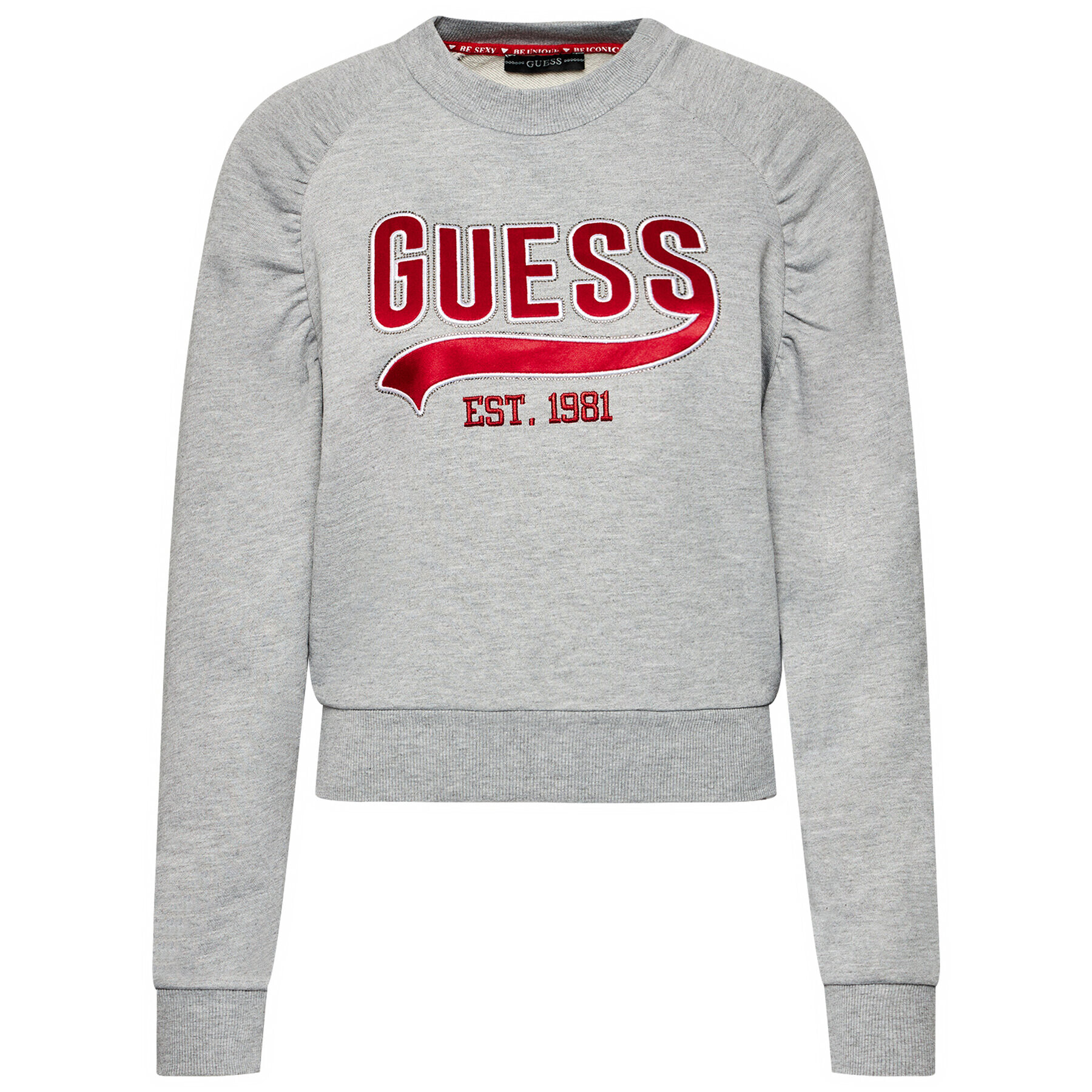 Guess Суитшърт Front Logo W1GQ36 K68I0 Сив Regular Fit - Pepit.bg