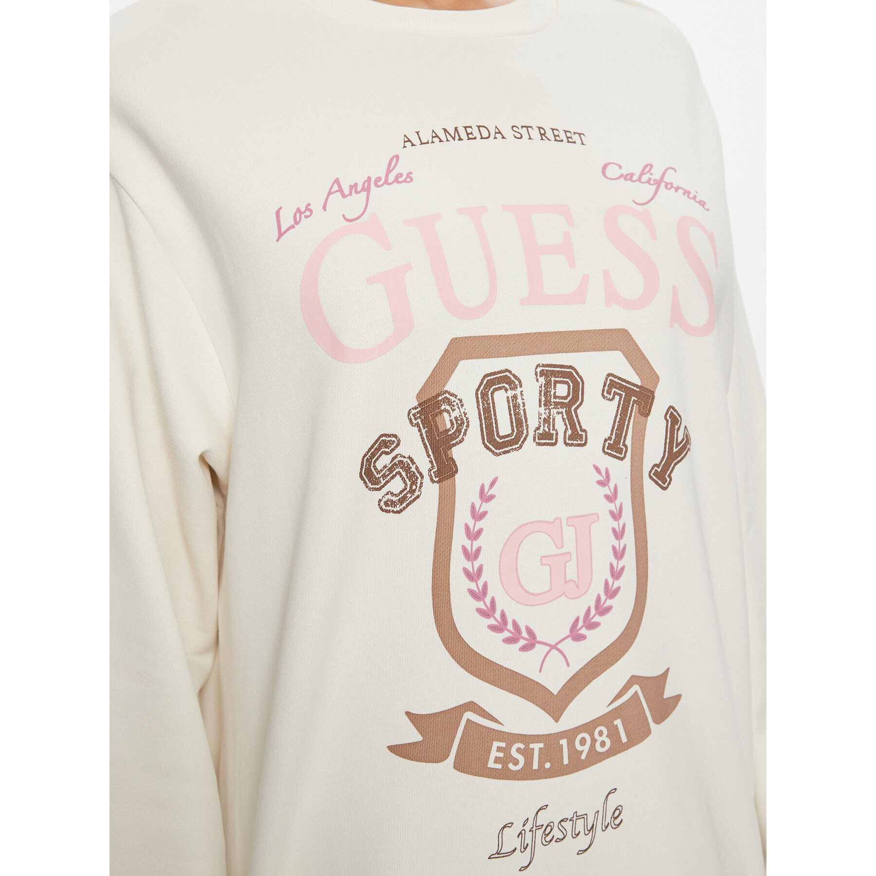 Guess Суитшърт Graphic V4RQ11 K68I0 Екрю Regular Fit - Pepit.bg