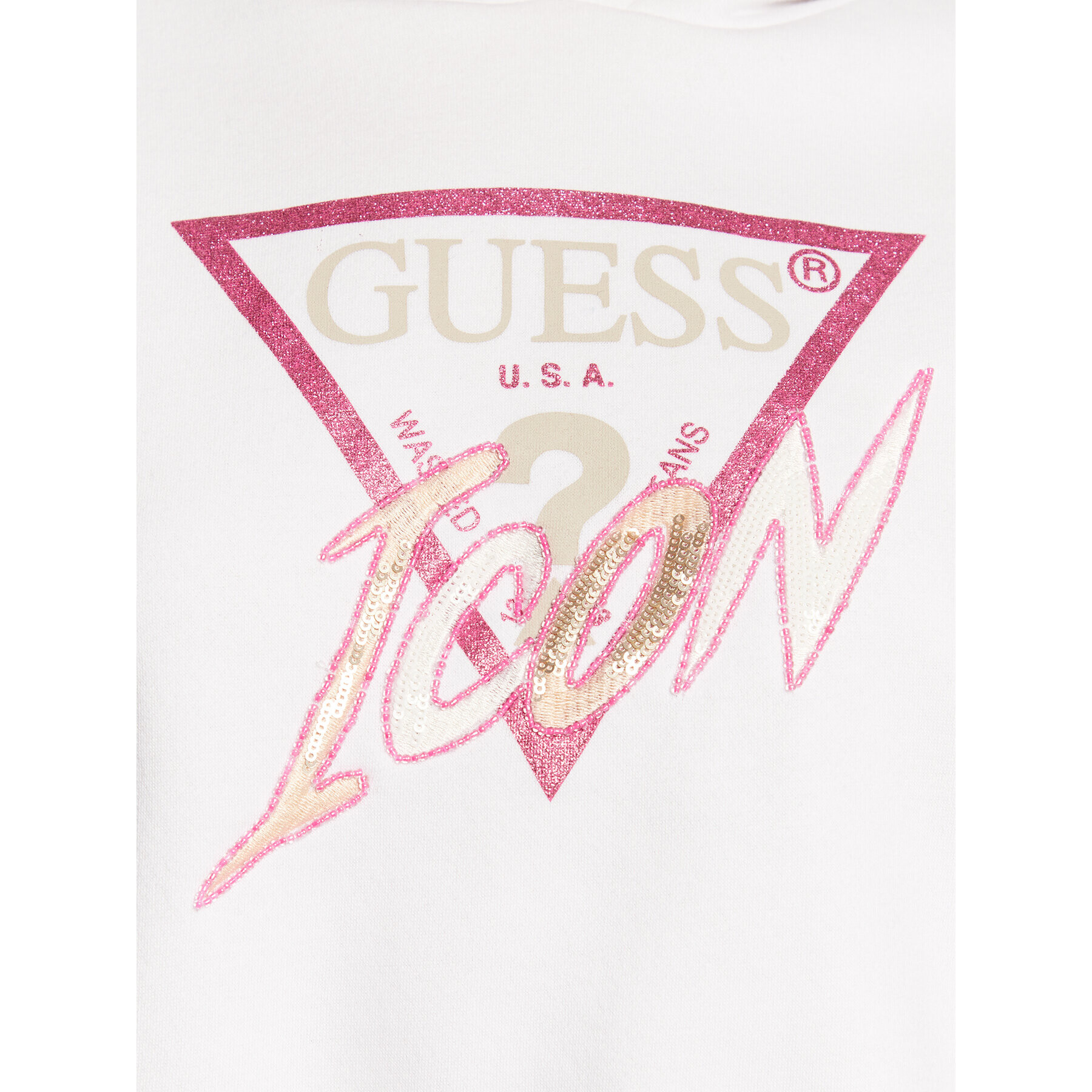 Guess Суитшърт Icon Бял Regular Fit - Pepit.bg