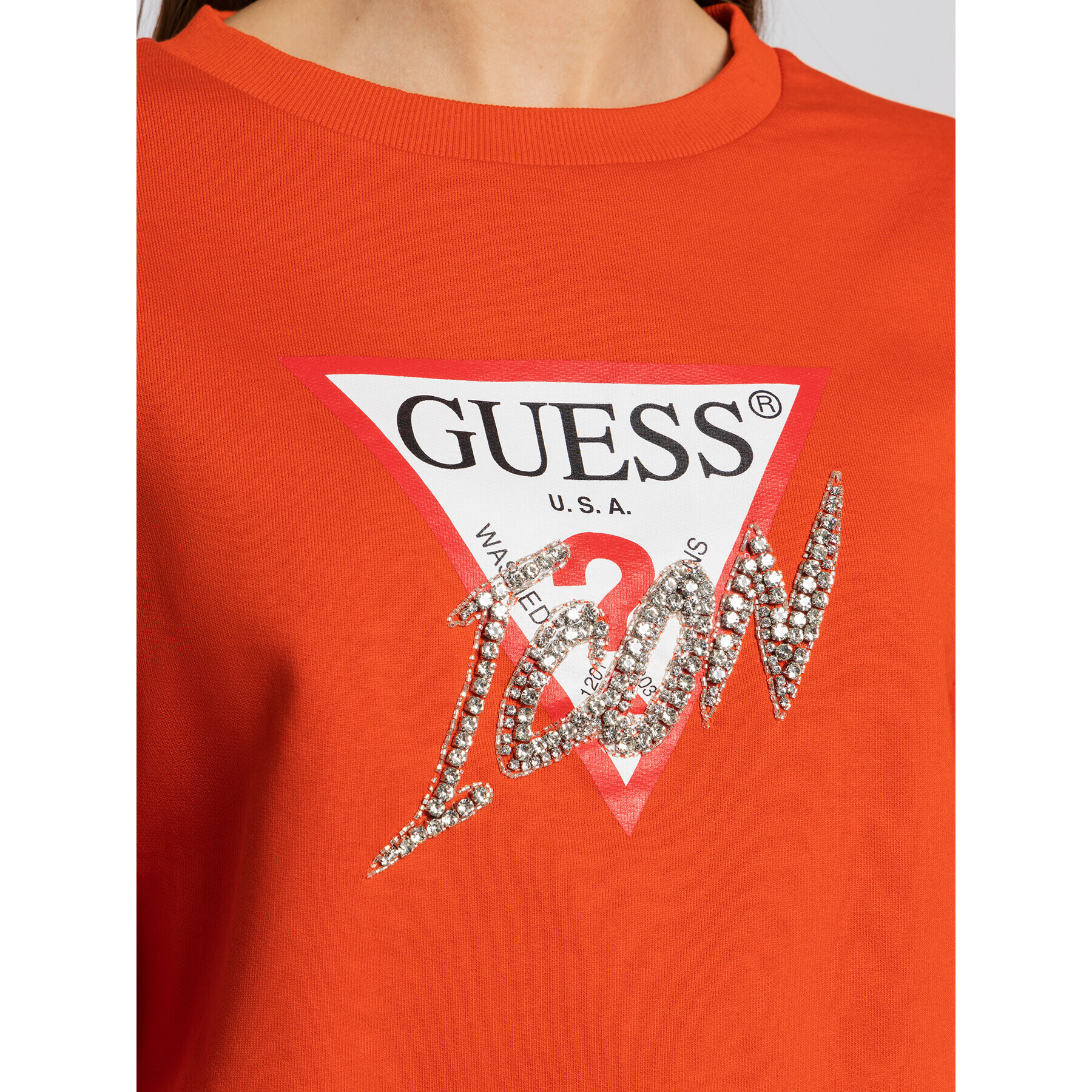 Guess Суитшърт Icon Fleece W0GQ18 K68I0 Червен Loose Fit - Pepit.bg