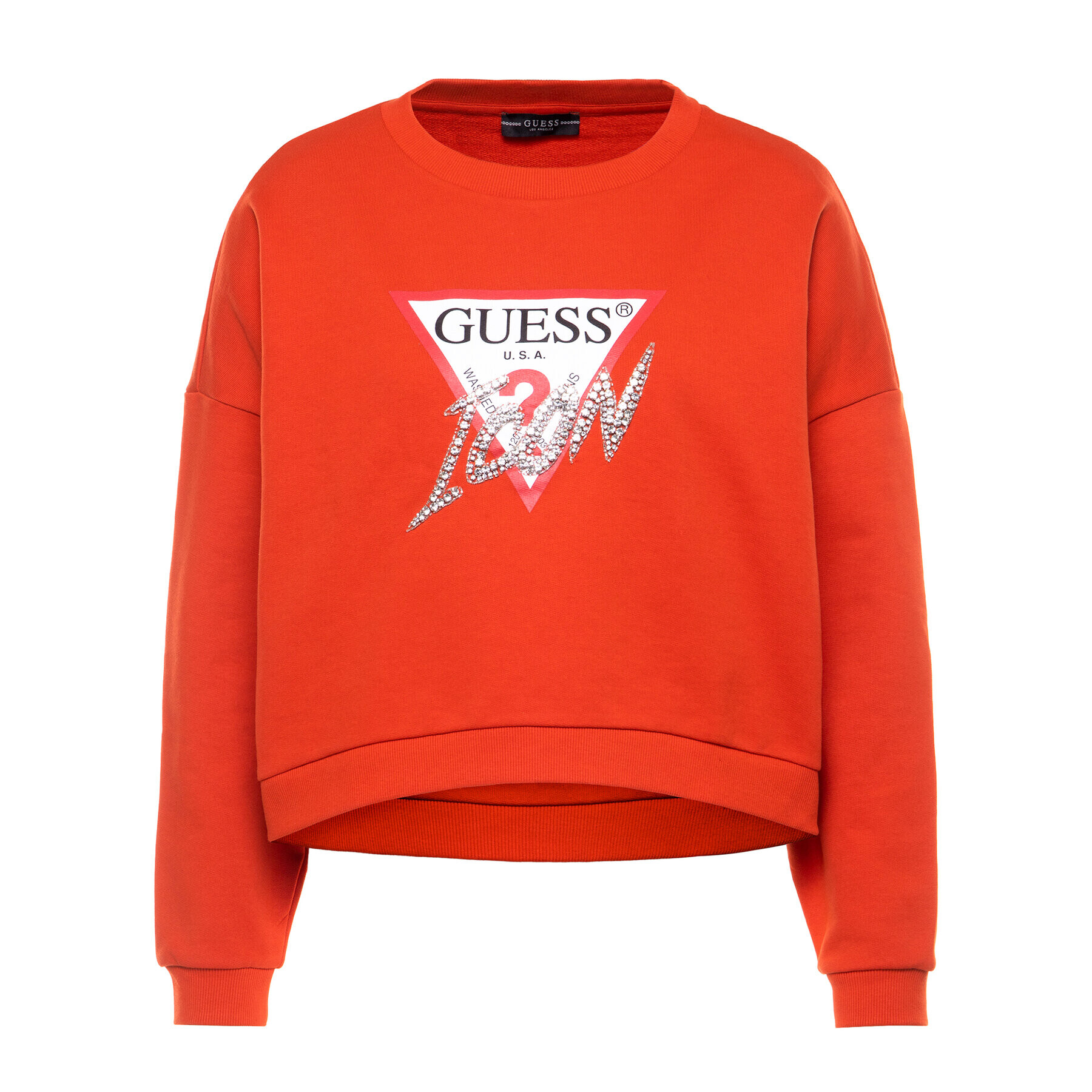 Guess Суитшърт Icon Fleece W0GQ18 K68I0 Червен Loose Fit - Pepit.bg