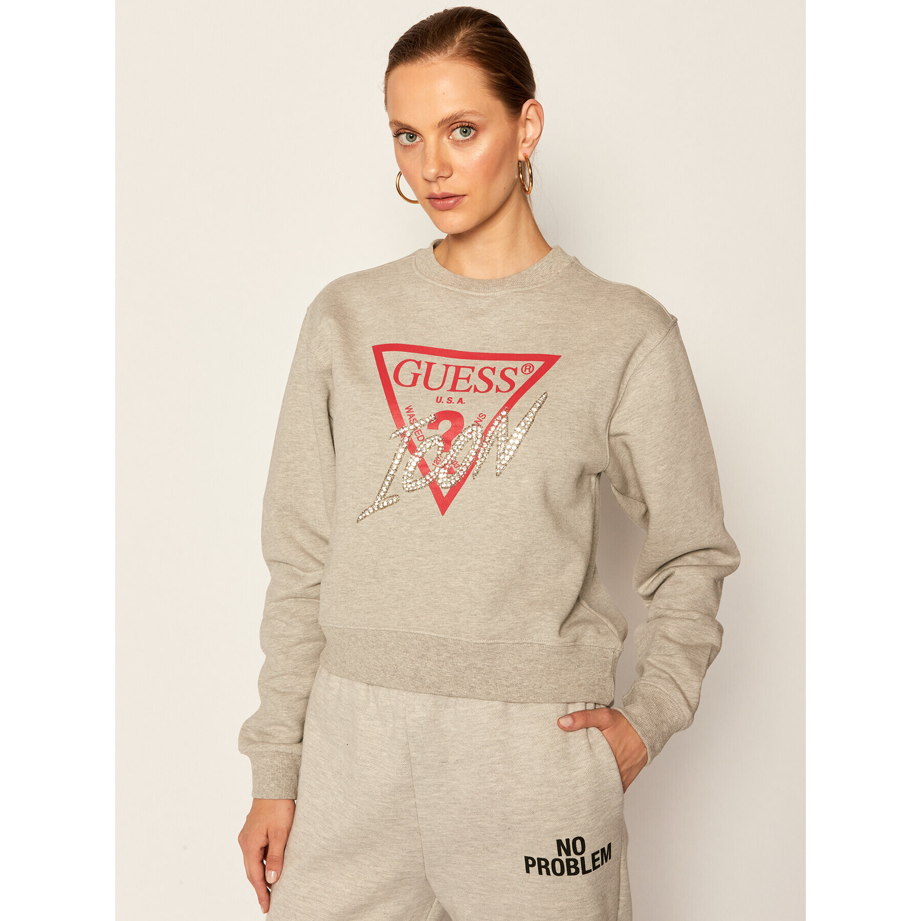 Guess Суитшърт Icon W0YQ47 K68I0 Сив Regular Fit - Pepit.bg
