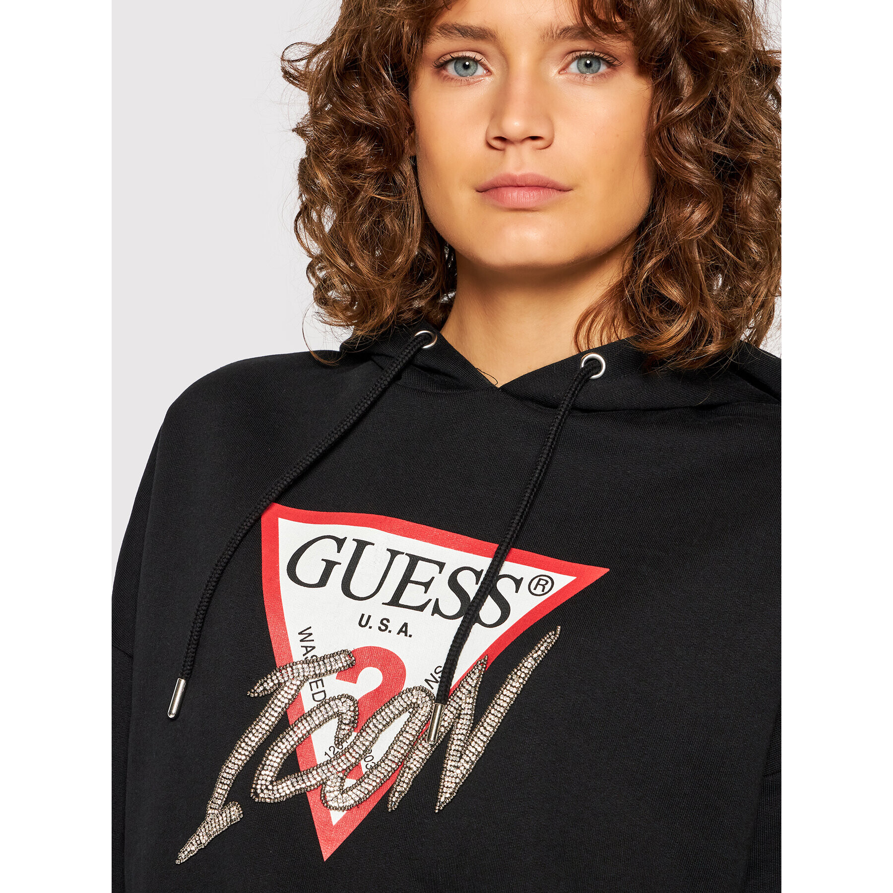 Guess Суитшърт Icon W1BQ09 K68I1 Черен Boxy Fit - Pepit.bg