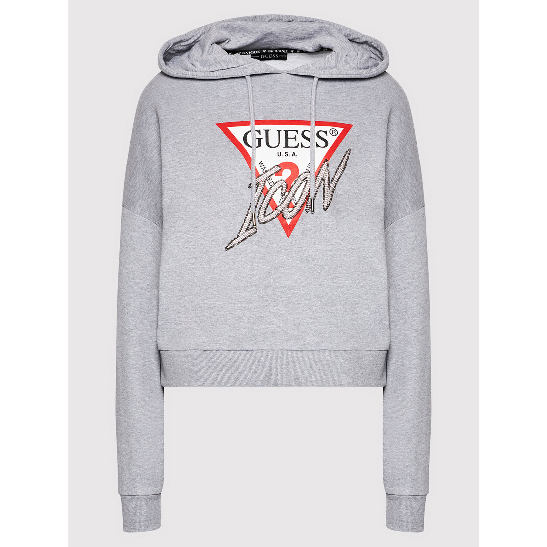 Guess Суитшърт Icon W1BQ09 K68I1 Сив Boxy Fit - Pepit.bg