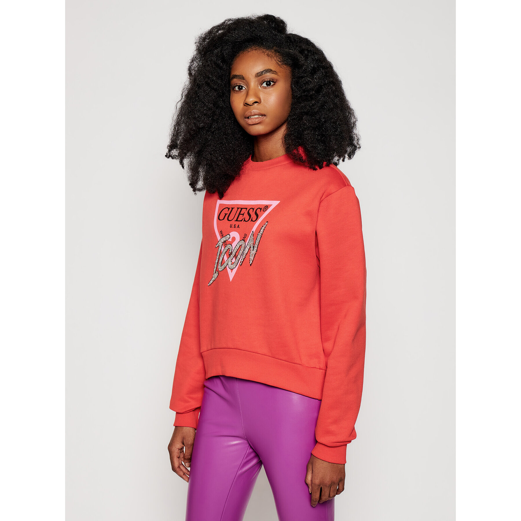 Guess Суитшърт Icon W1RQ04 K68I0 Червен Regular Fit - Pepit.bg
