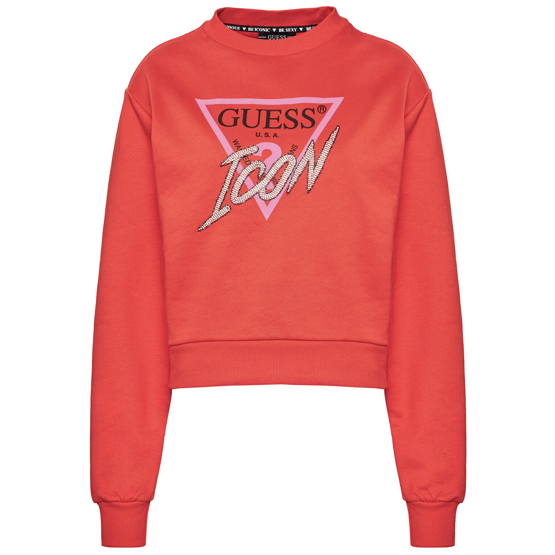 Guess Суитшърт Icon W1RQ04 K68I0 Червен Regular Fit - Pepit.bg