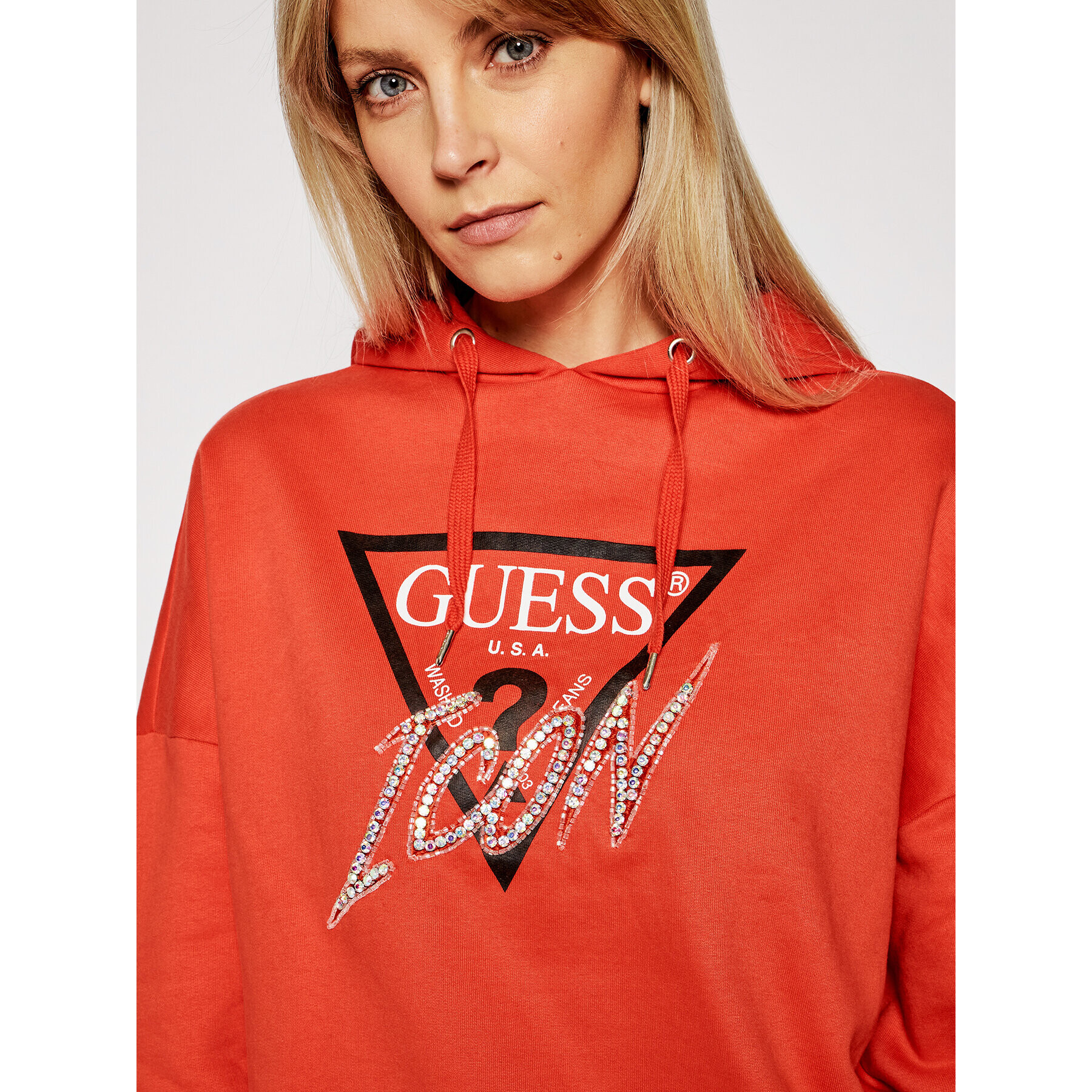 Guess Суитшърт Icon W1RQ05 K68I0 Оранжев Relaxed Fit - Pepit.bg