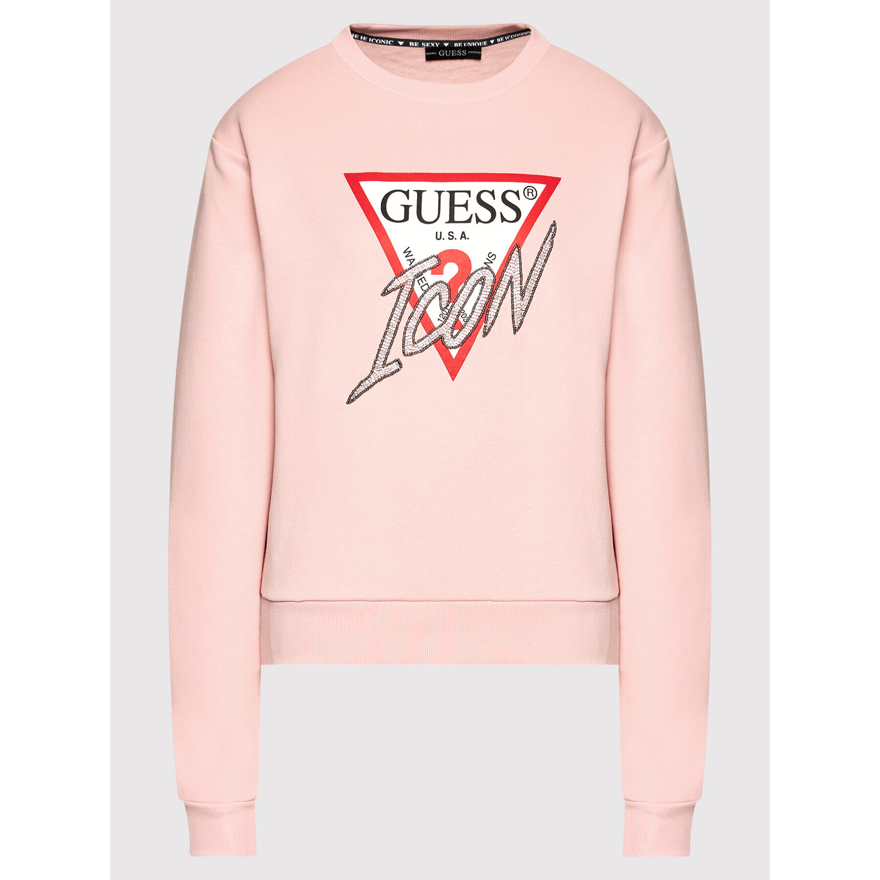 Guess Суитшърт Icon W1YQ0C K68I0 Розов Regular Fit - Pepit.bg