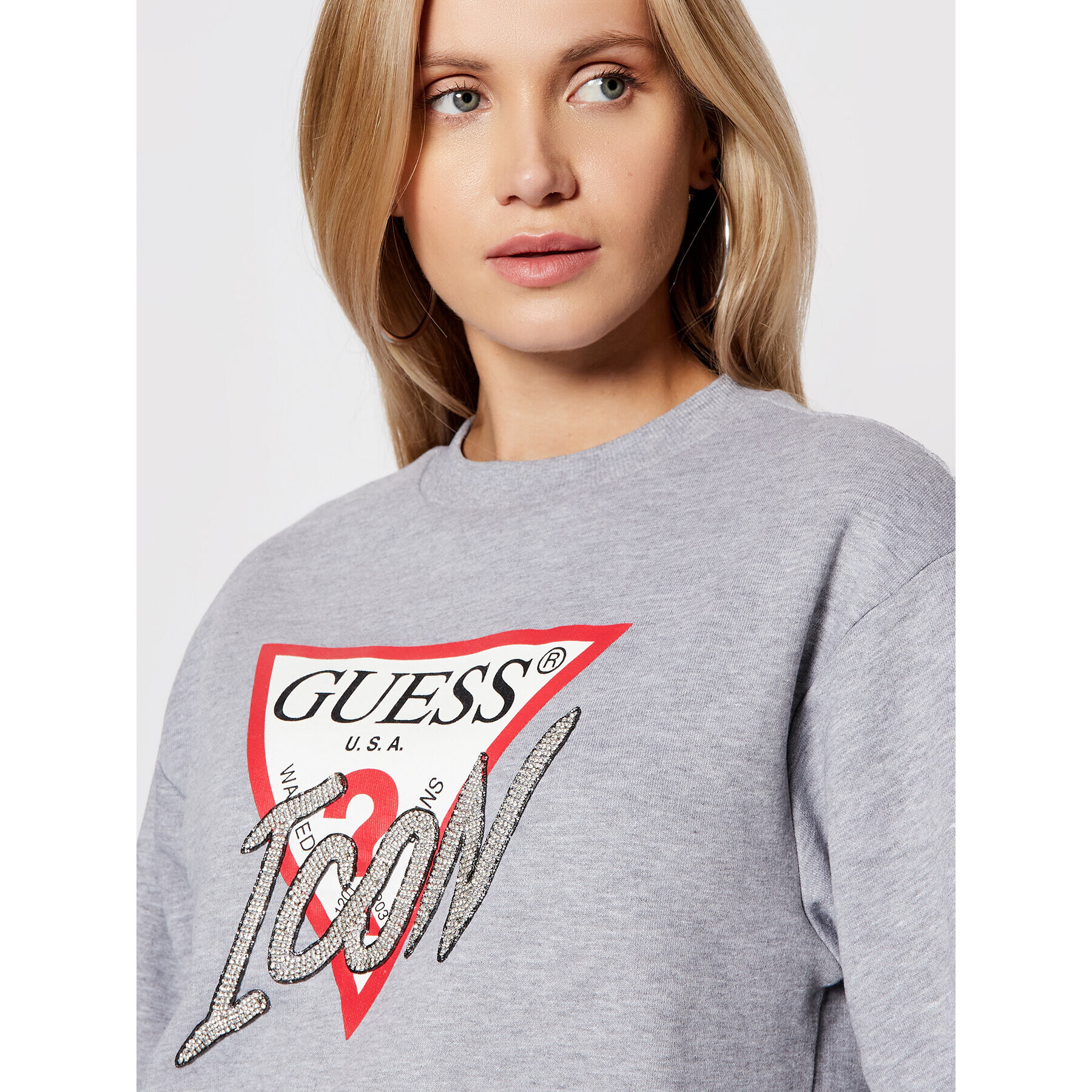 Guess Суитшърт Icon W1YQ0C K68I0 Сив Regular Fit - Pepit.bg