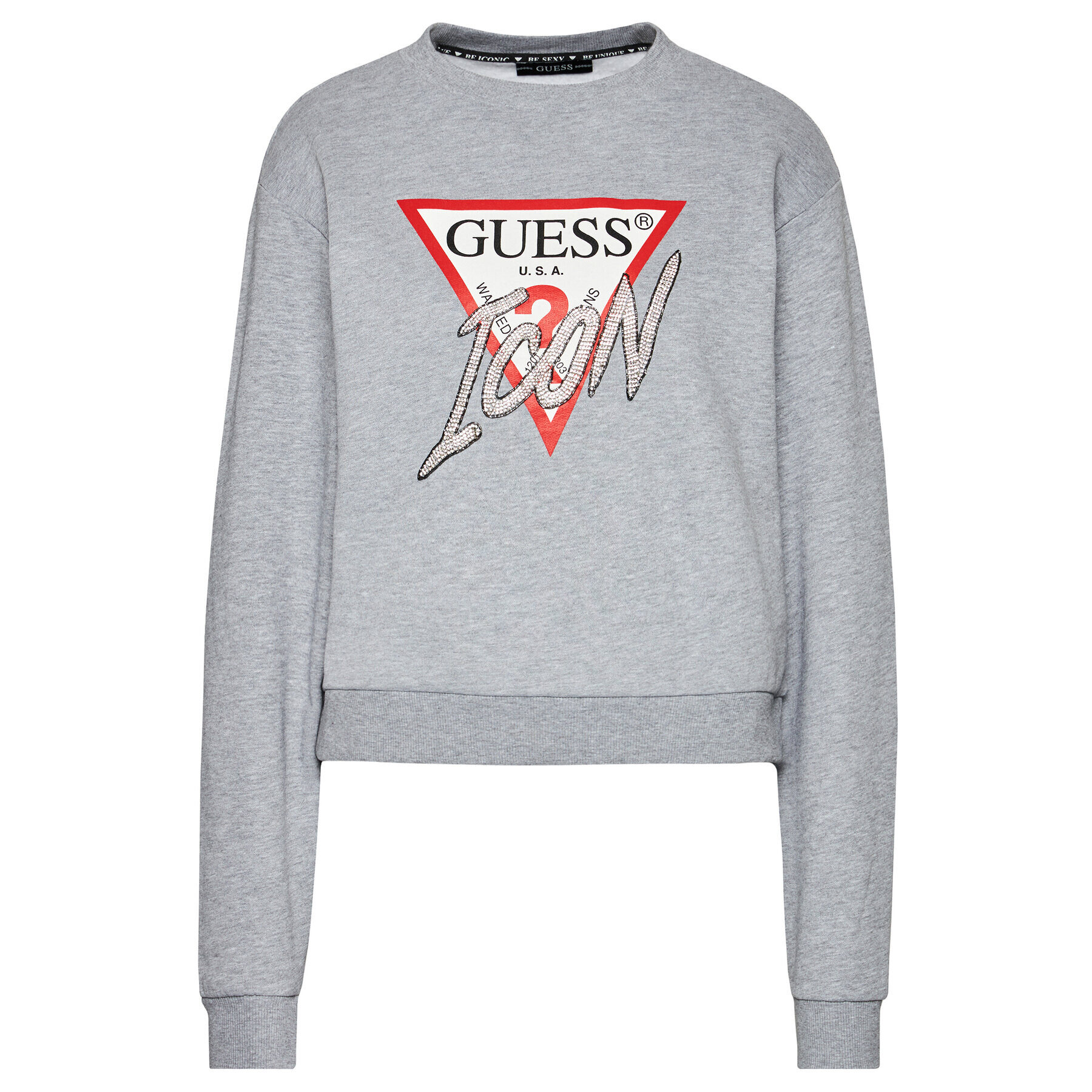 Guess Суитшърт Icon W1YQ0C K68I0 Сив Regular Fit - Pepit.bg