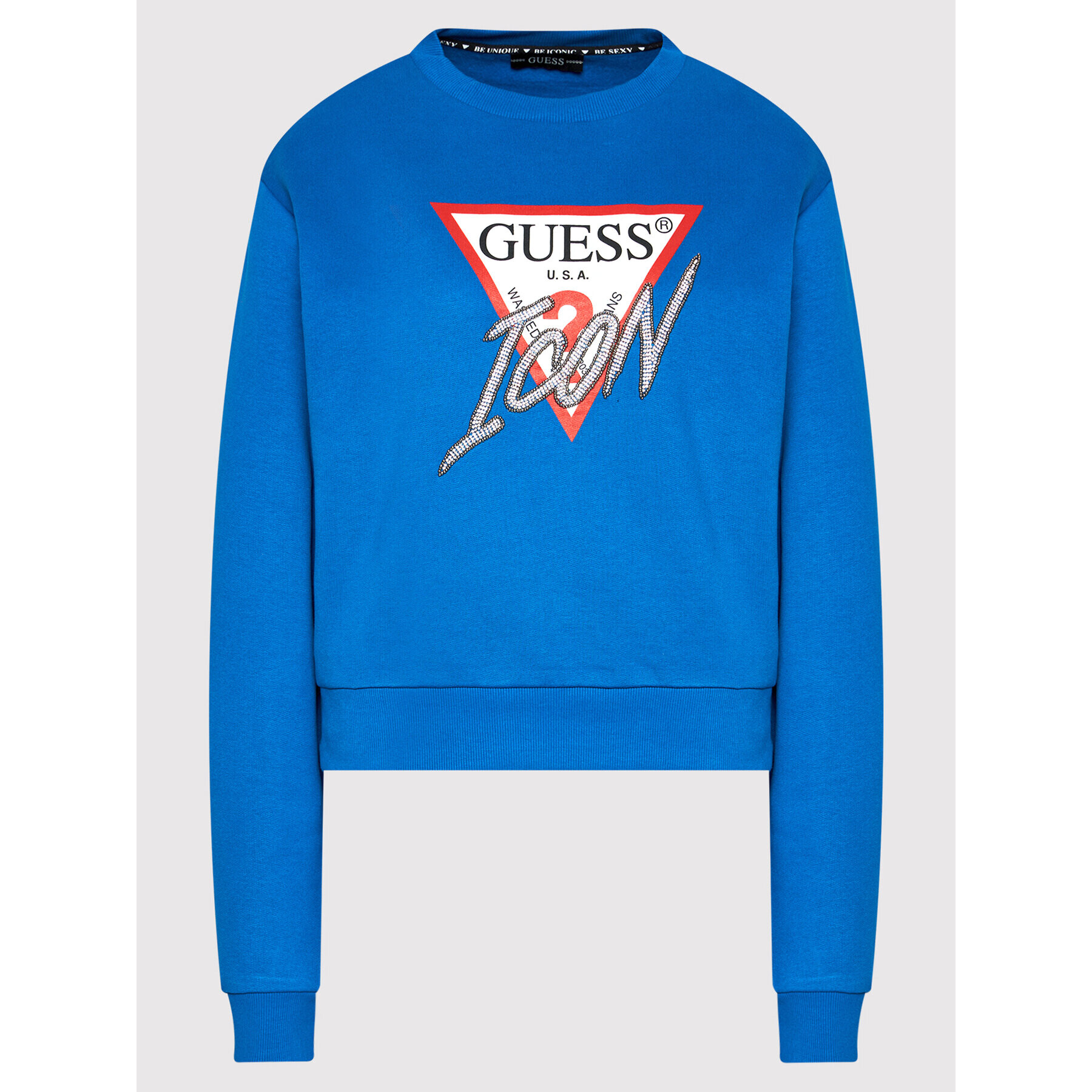 Guess Суитшърт Icon W1YQ0C K68I0 Тъмносин Regular Fit - Pepit.bg