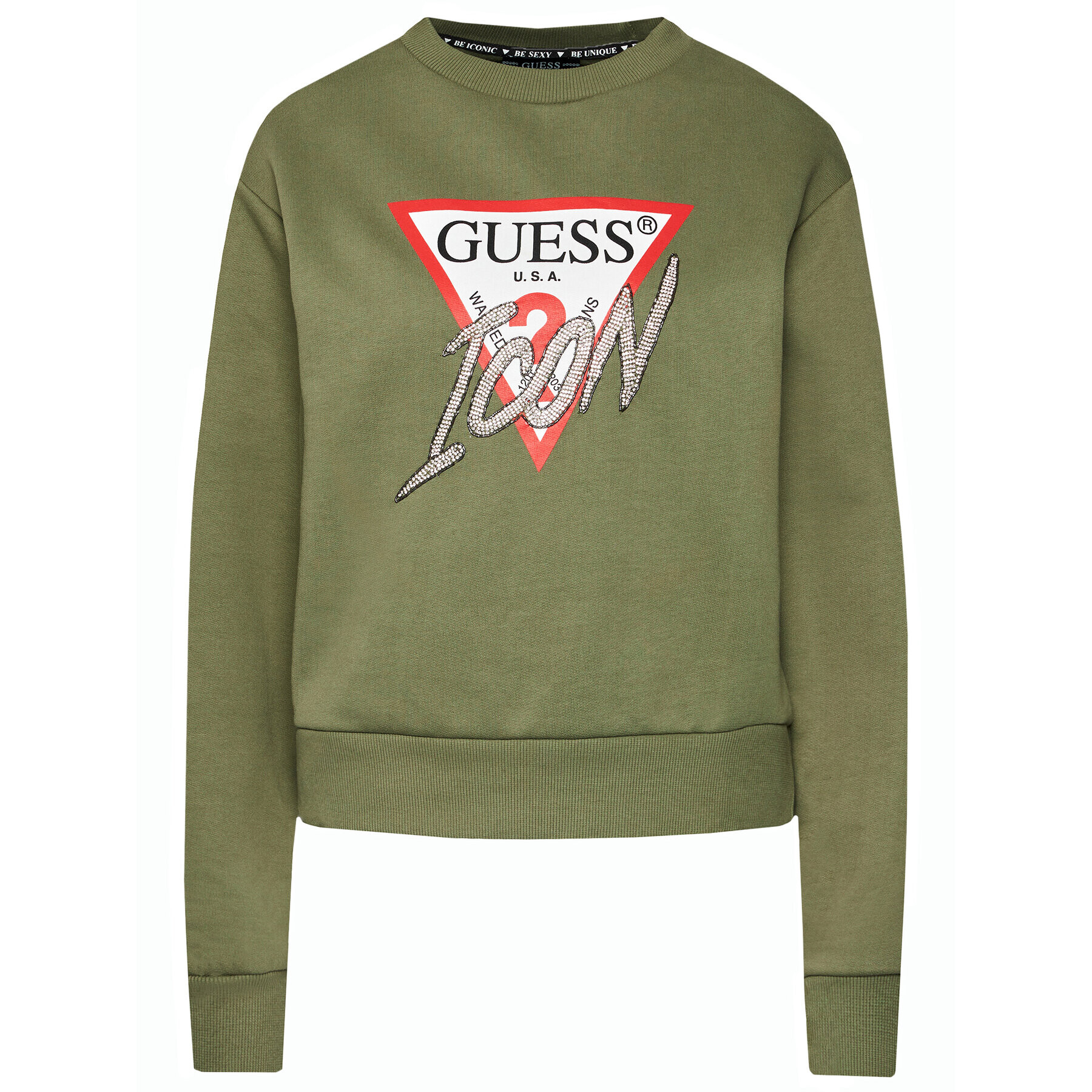 Guess Суитшърт Icon W1YQ0C K68I0 Зелен Regular Fit - Pepit.bg