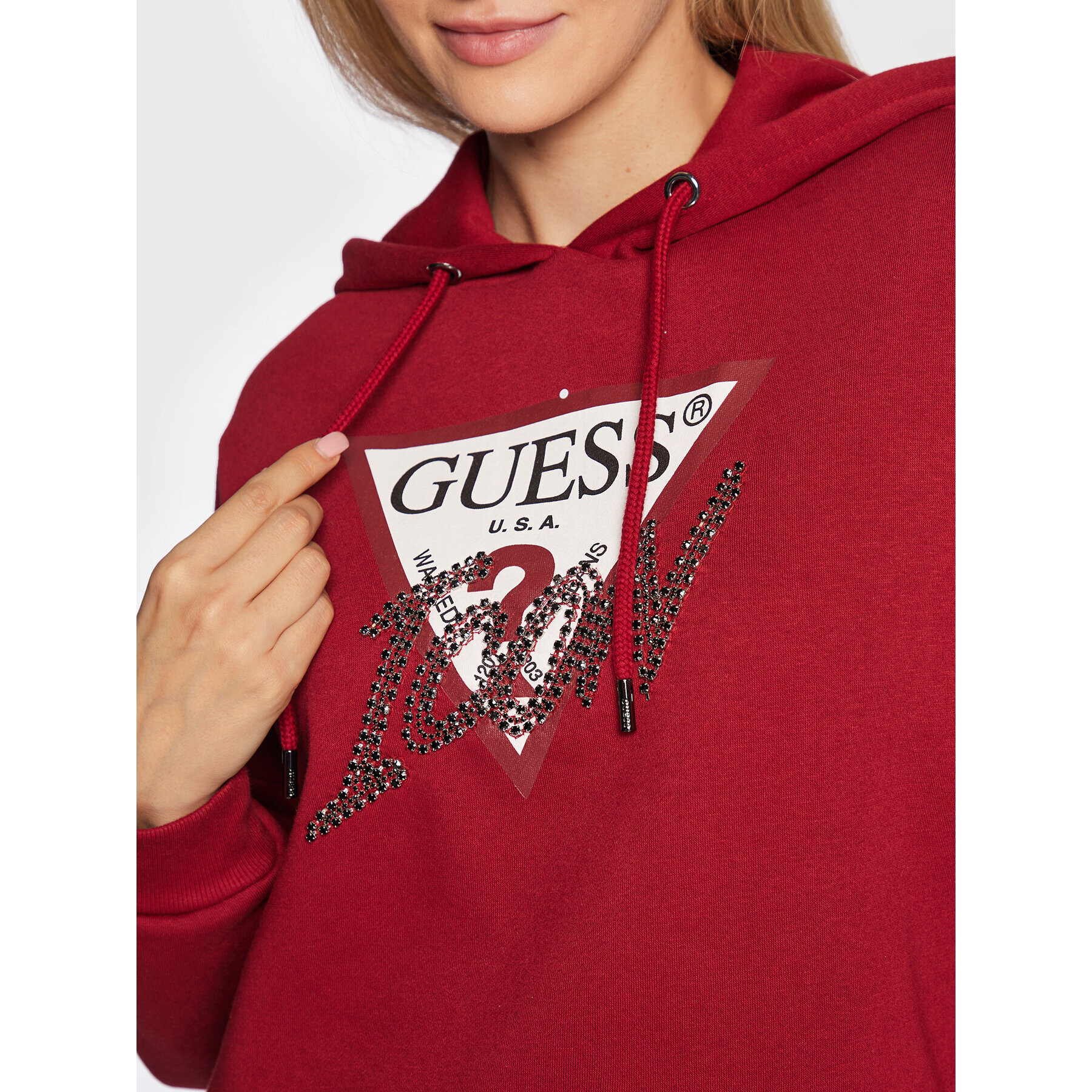 Guess Суитшърт Icon W2BQ17 KB683 Бордо Regular Fit - Pepit.bg