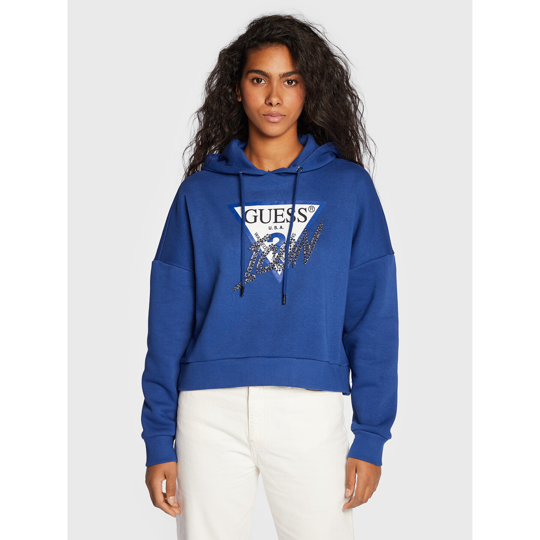Guess Суитшърт Icon W2BQ17 KB683 Син Regular Fit - Pepit.bg