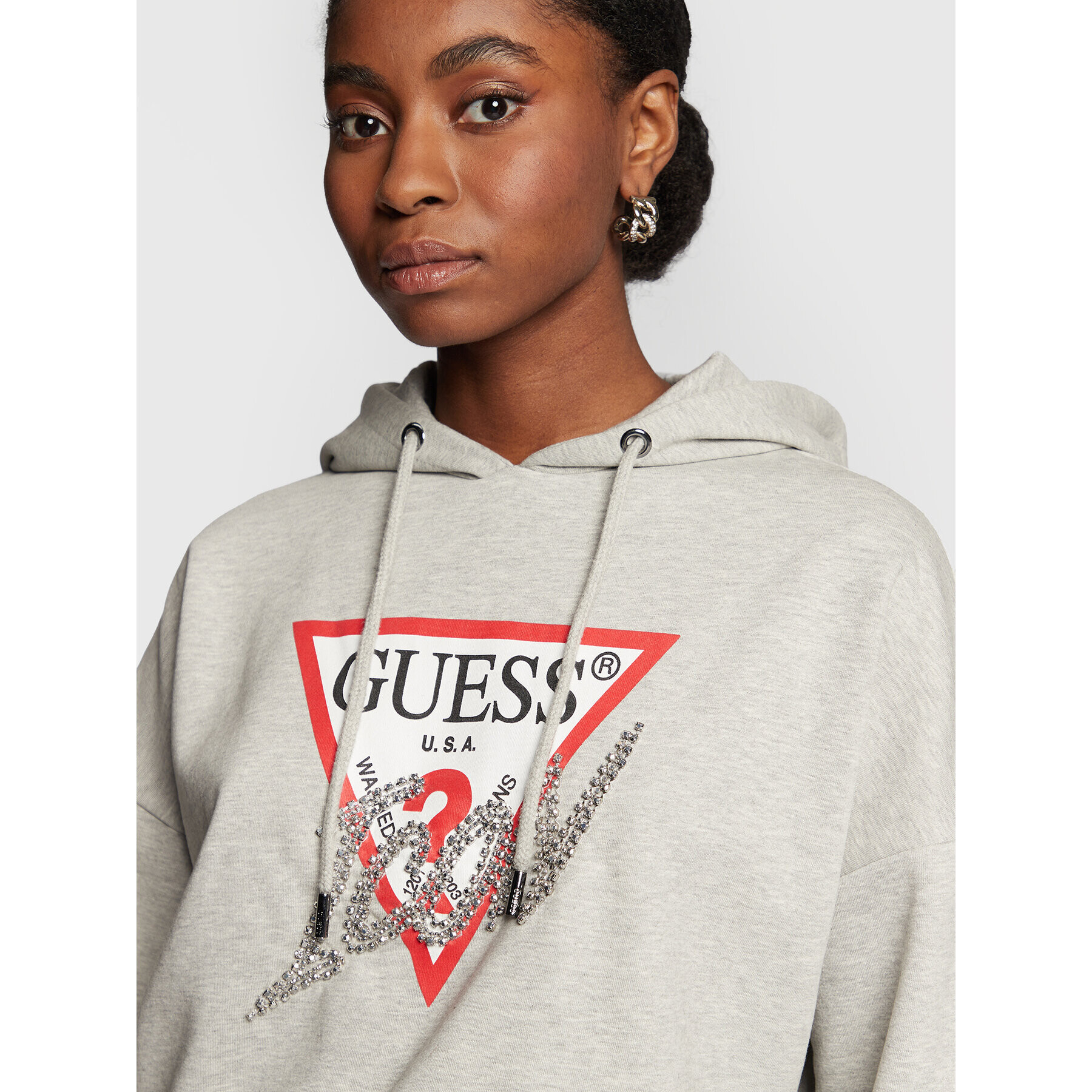 Guess Суитшърт Icon W2BQ17 KB683 Сив Regular Fit - Pepit.bg