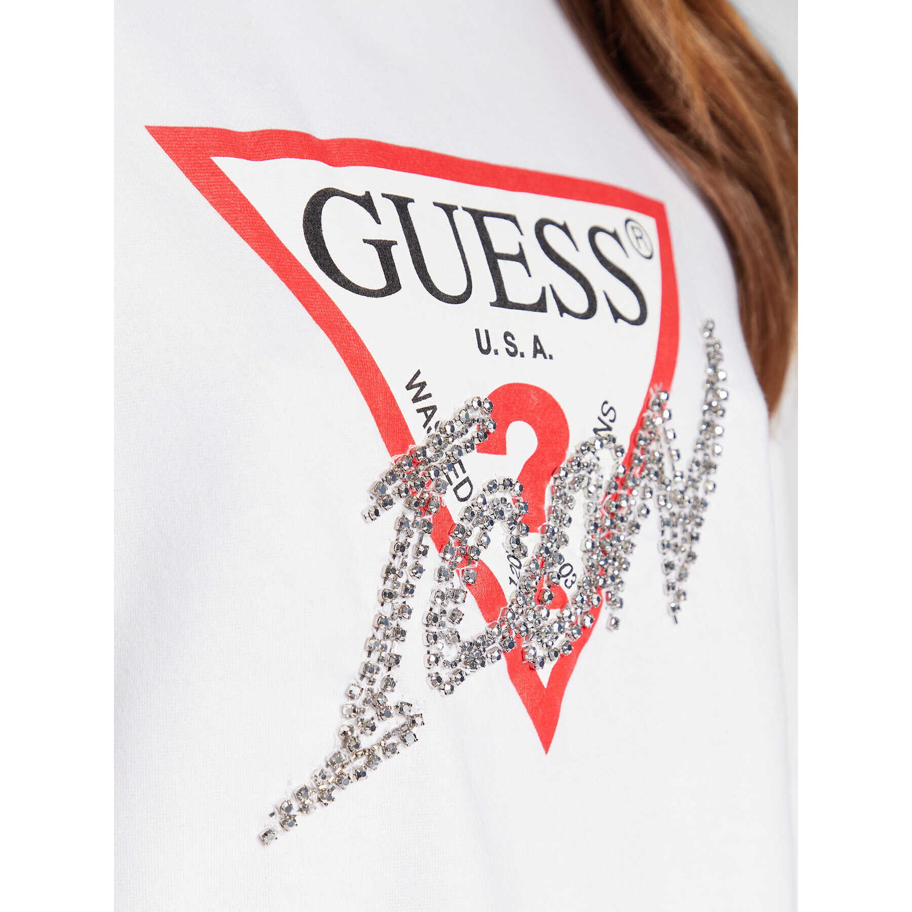 Guess Суитшърт Icon W2BQ18 KB683 Бял Regular Fit - Pepit.bg