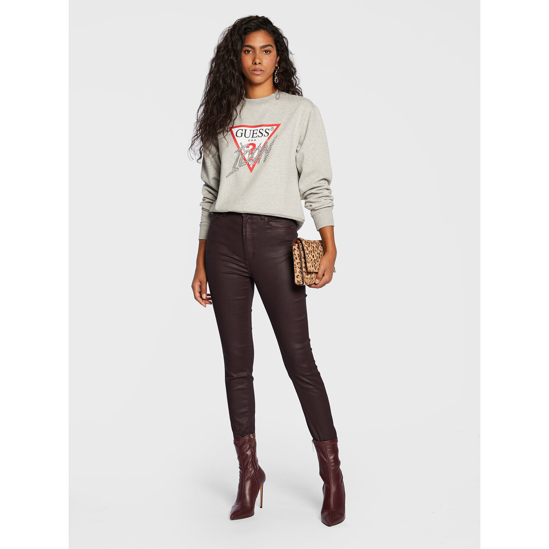 Guess Суитшърт Icon W2BQ18 KB683 Сив Regular Fit - Pepit.bg