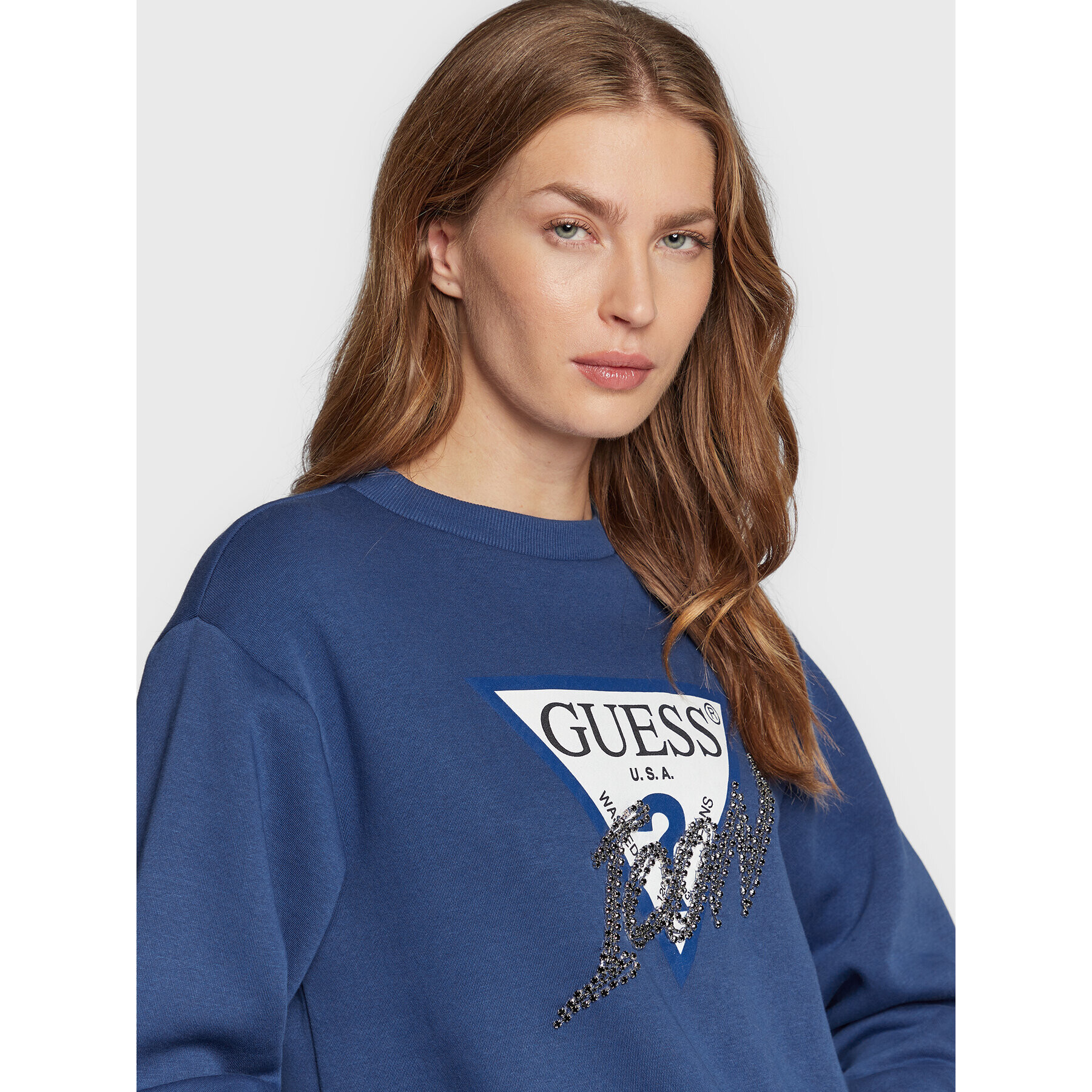 Guess Суитшърт Icon W2BQ18 KB683 Тъмносин Regular Fit - Pepit.bg