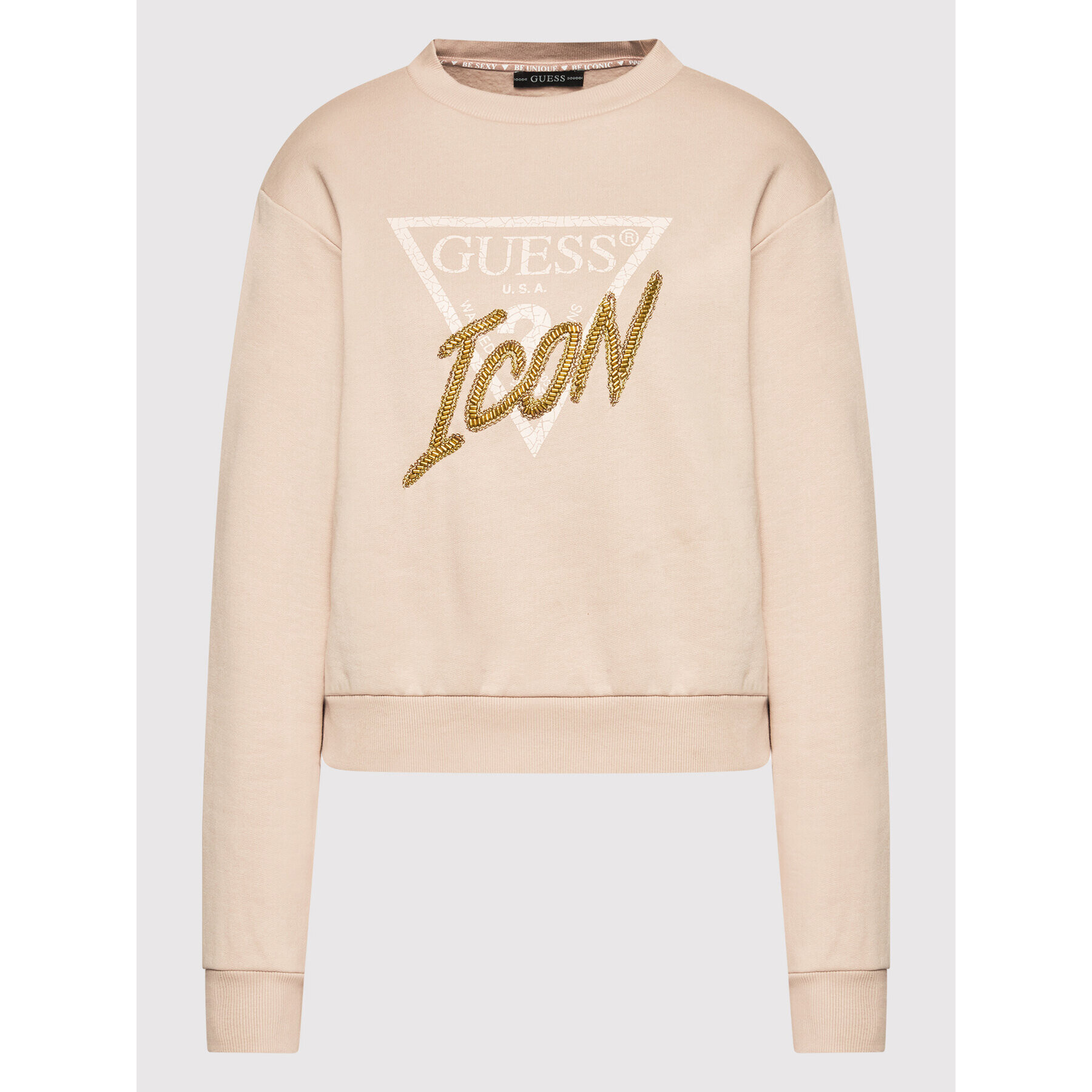 Guess Суитшърт Icon W2RQ20 K68I0 Бежов Relaxed Fit - Pepit.bg