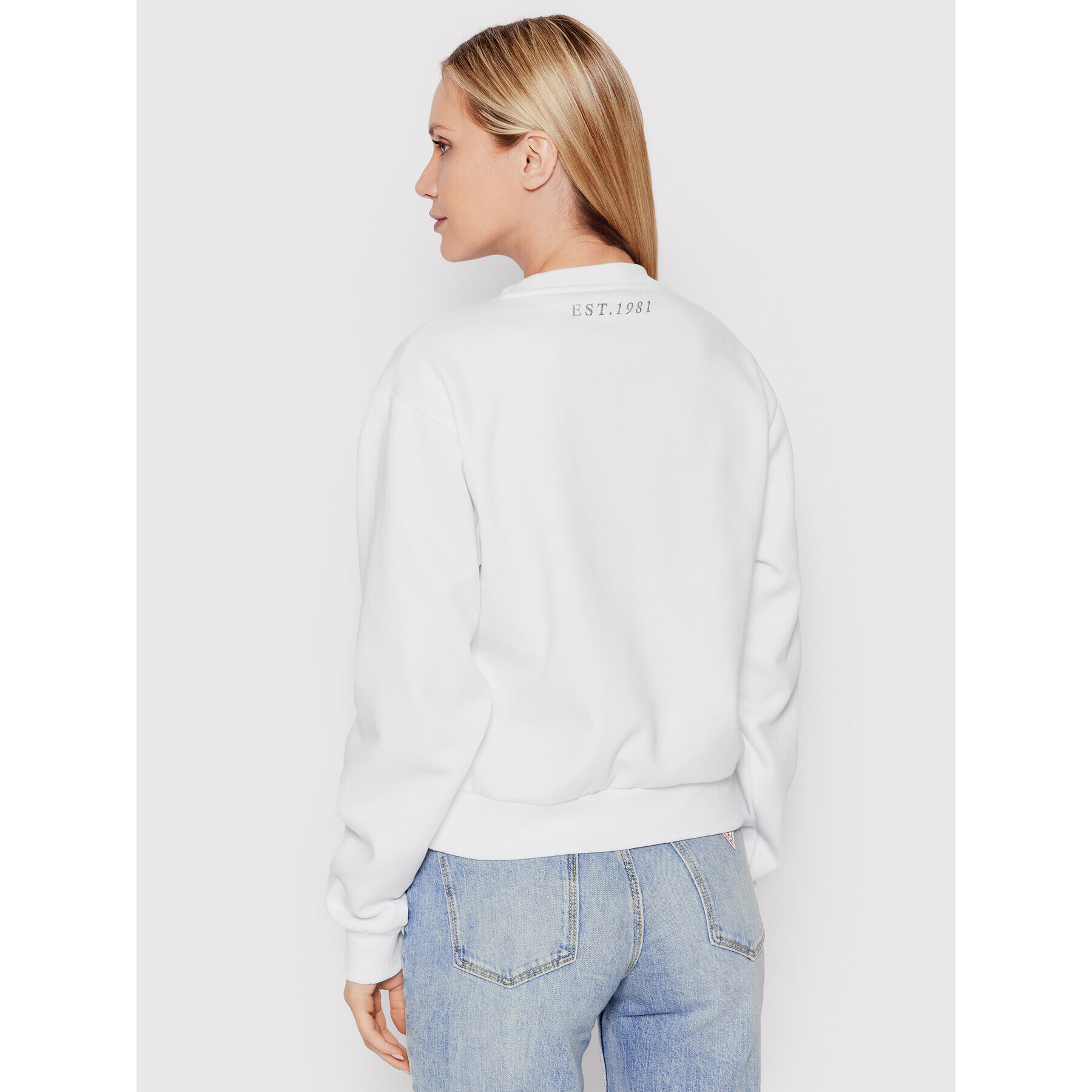Guess Суитшърт Icon W2YQ01 KB681 Бял Regular Fit - Pepit.bg