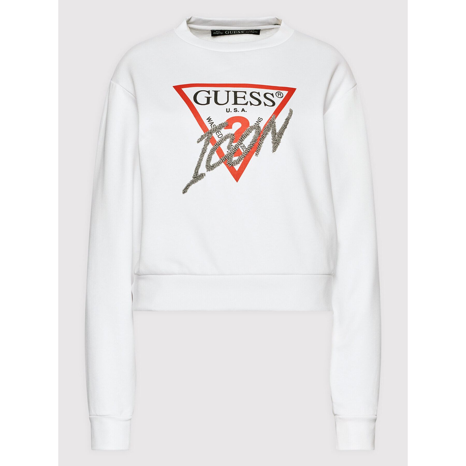 Guess Суитшърт Icon W2YQ01 KB681 Бял Regular Fit - Pepit.bg
