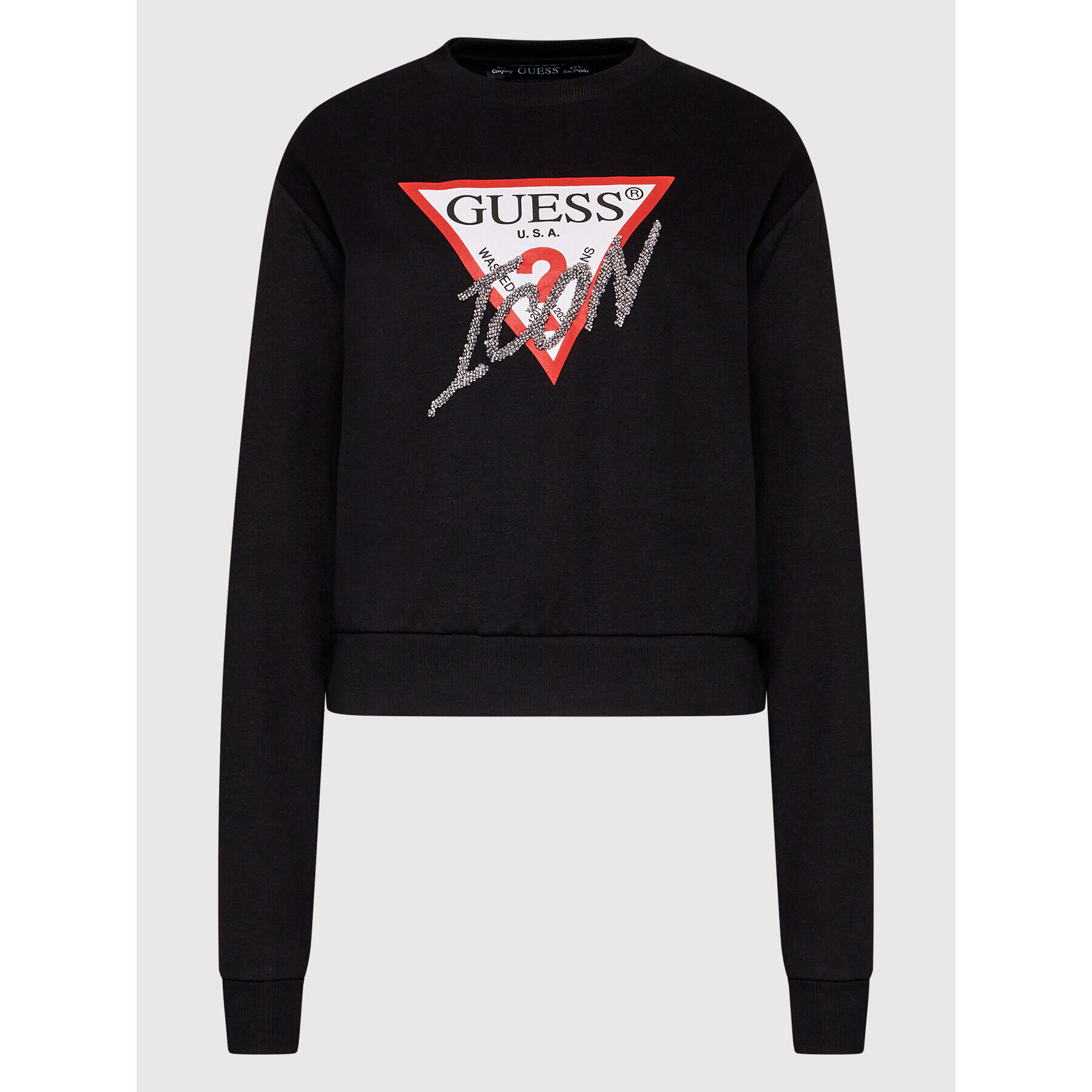 Guess Суитшърт Icon W2YQ01 KB681 Черен Regular Fit - Pepit.bg