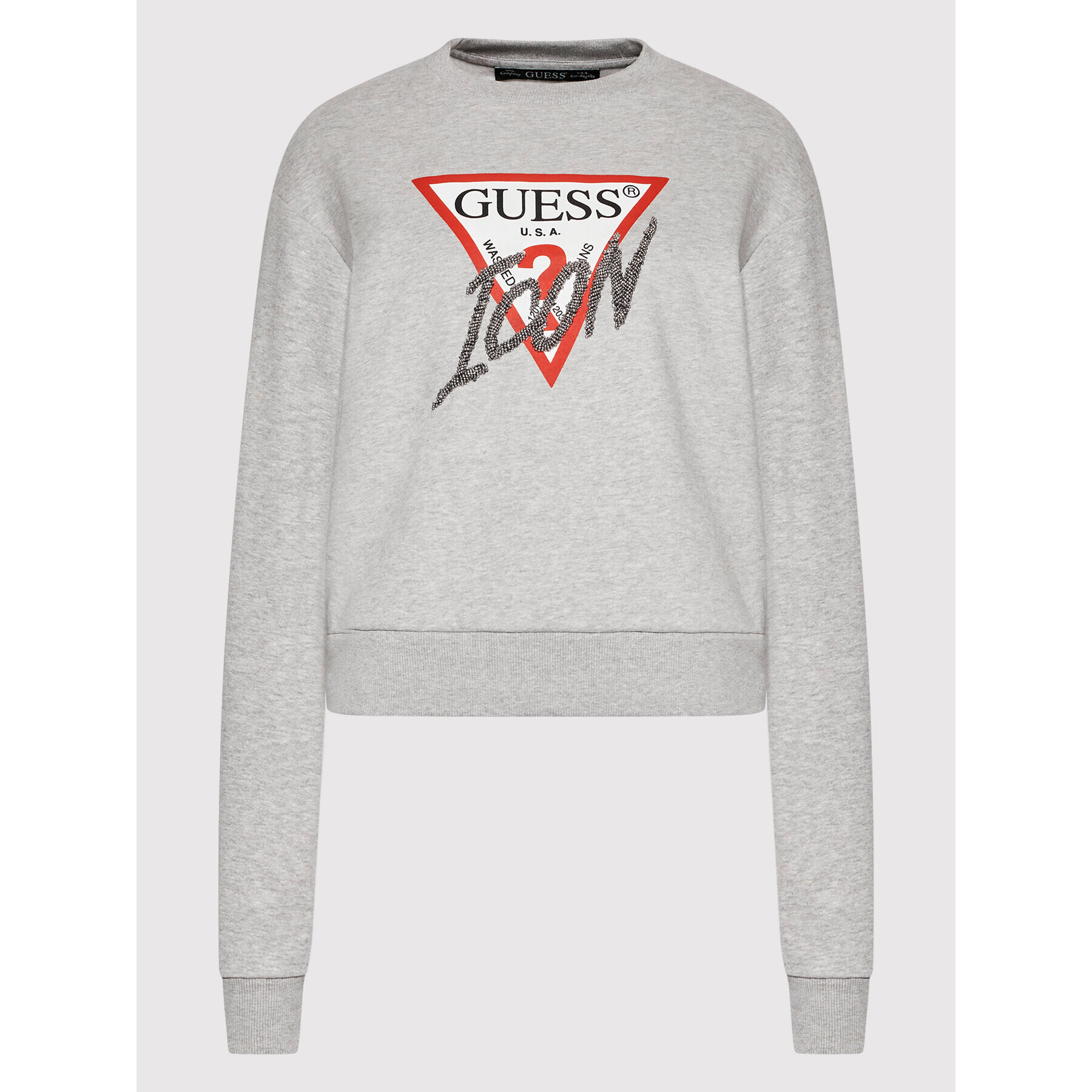 Guess Суитшърт Icon W2YQ01 KB681 Сив Regular Fit - Pepit.bg