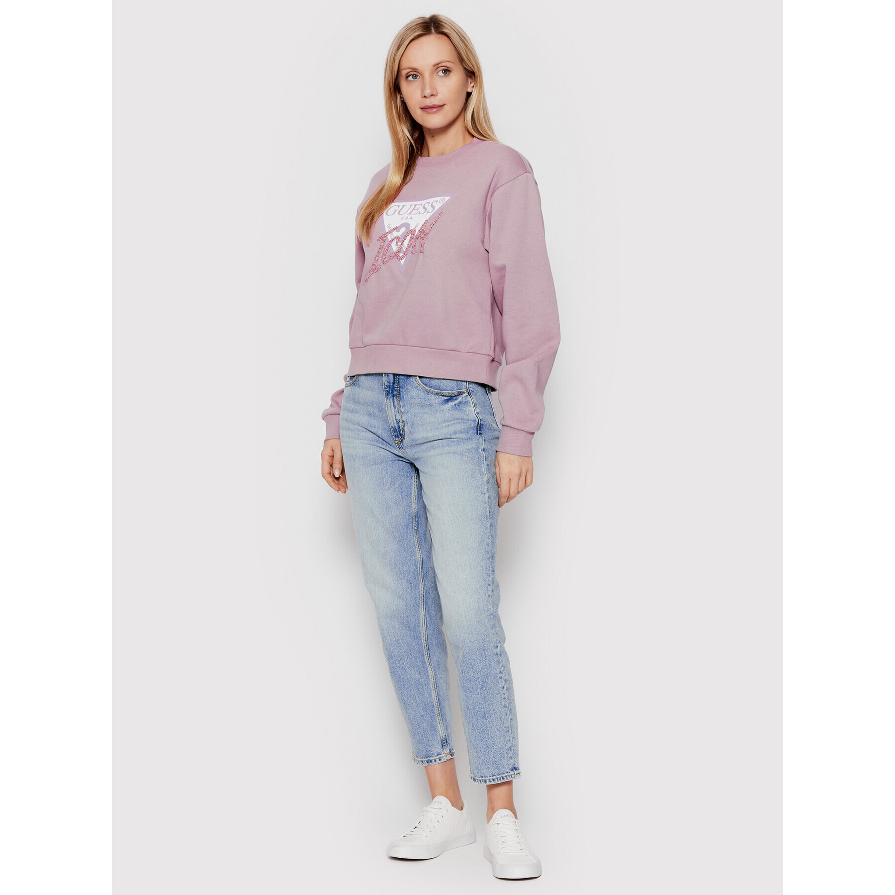 Guess Суитшърт Icon W2YQ01 KB681 Виолетов Regular Fit - Pepit.bg