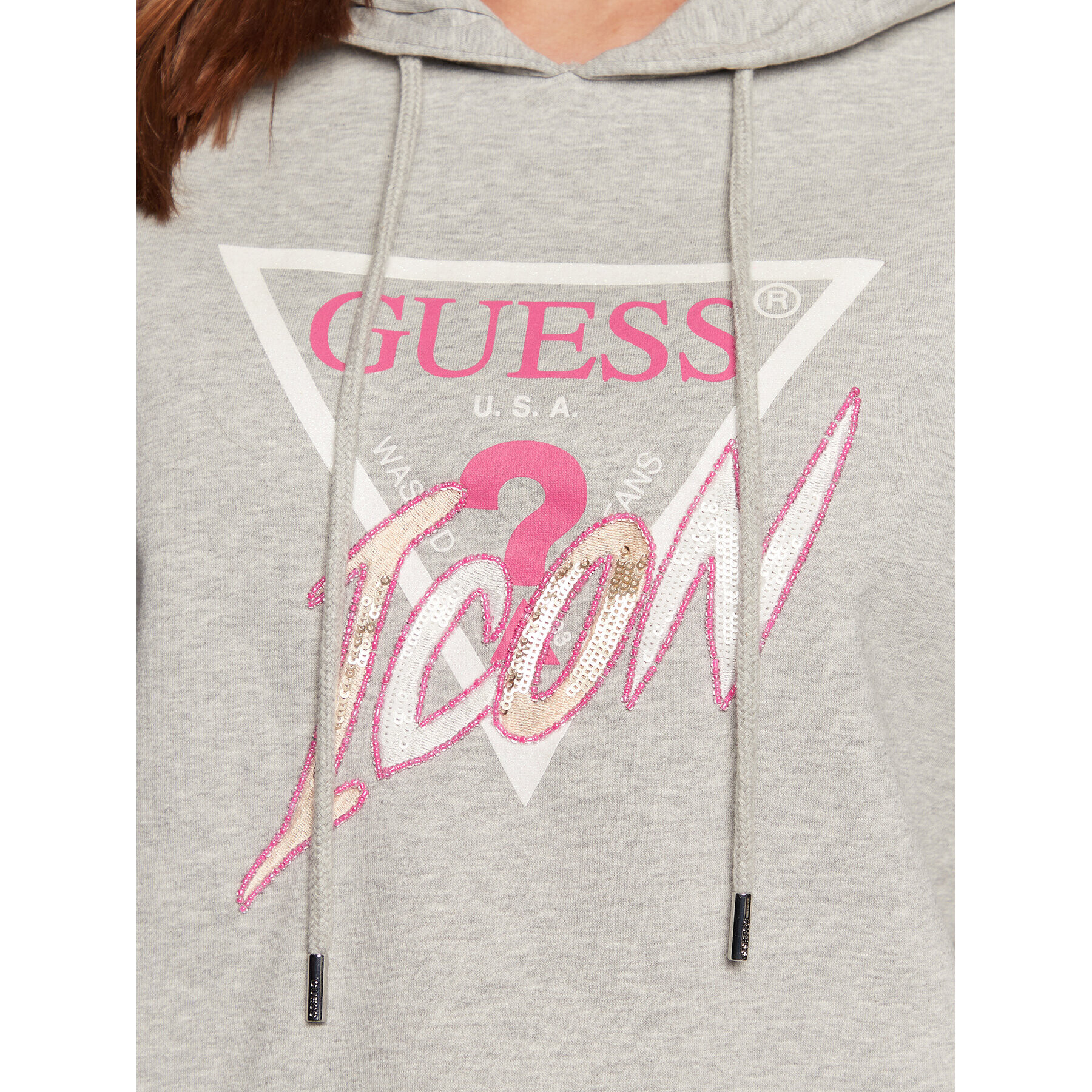 Guess Суитшърт Icon W3RQ03 KB683 Сив Regular Fit - Pepit.bg