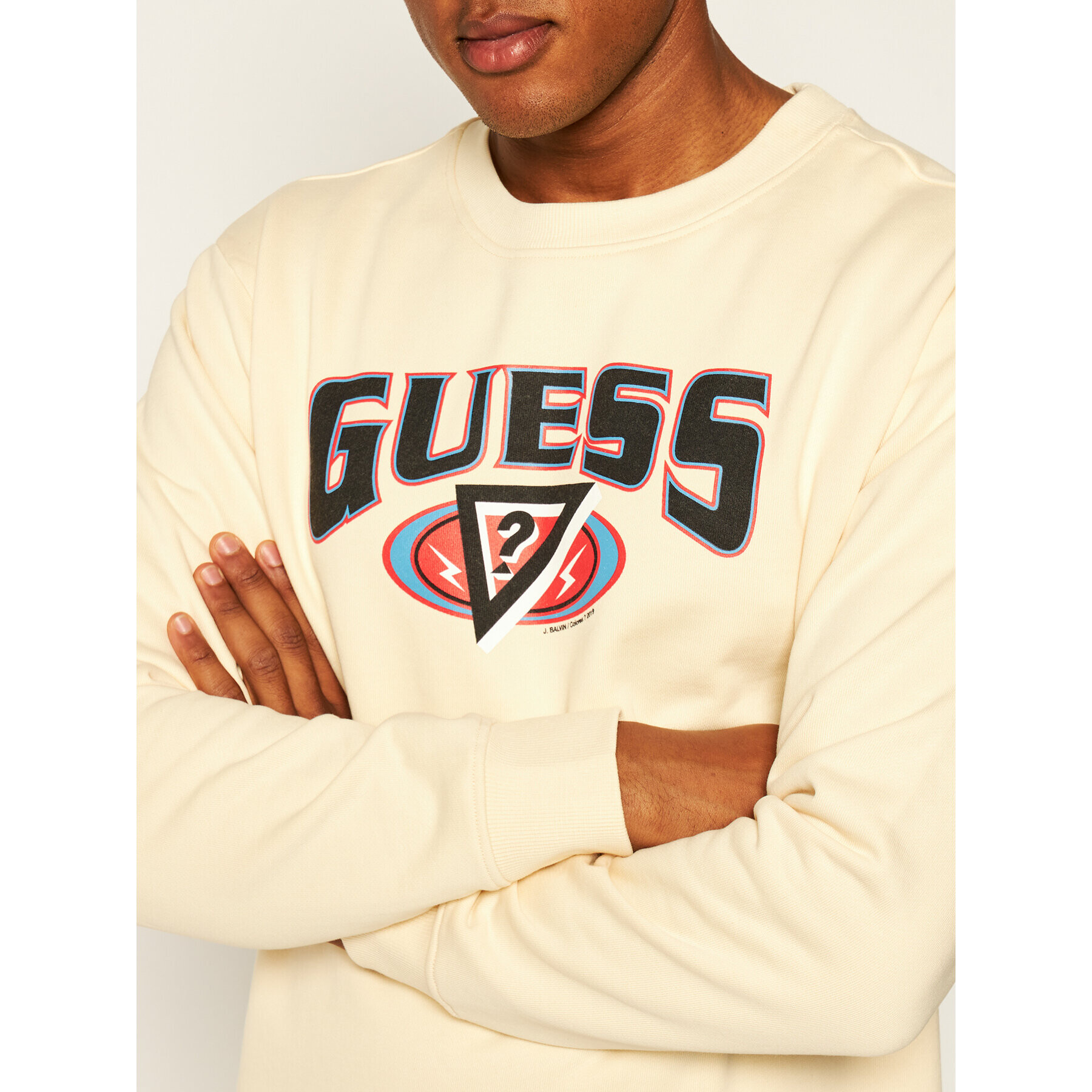 Guess Суитшърт J BALVIN Japan M0FI0M RA1C0 Бежов Regular Fit - Pepit.bg