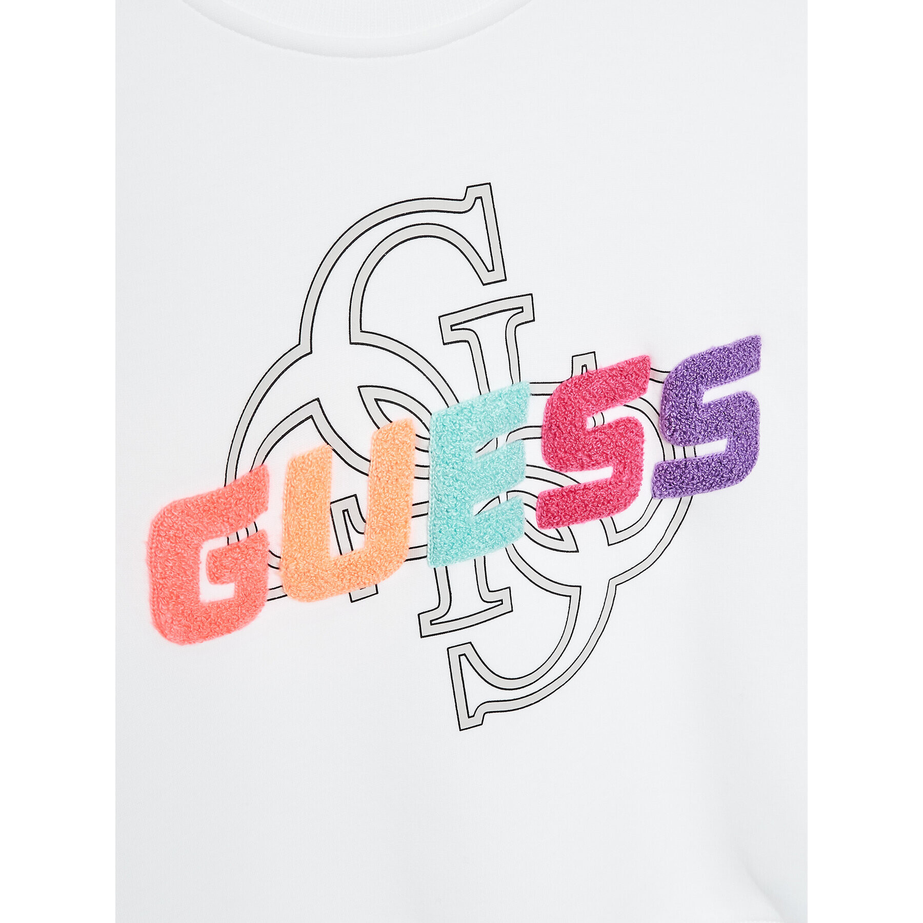 Guess Суитшърт J3GQ08 FL04P Бял Regular Fit - Pepit.bg