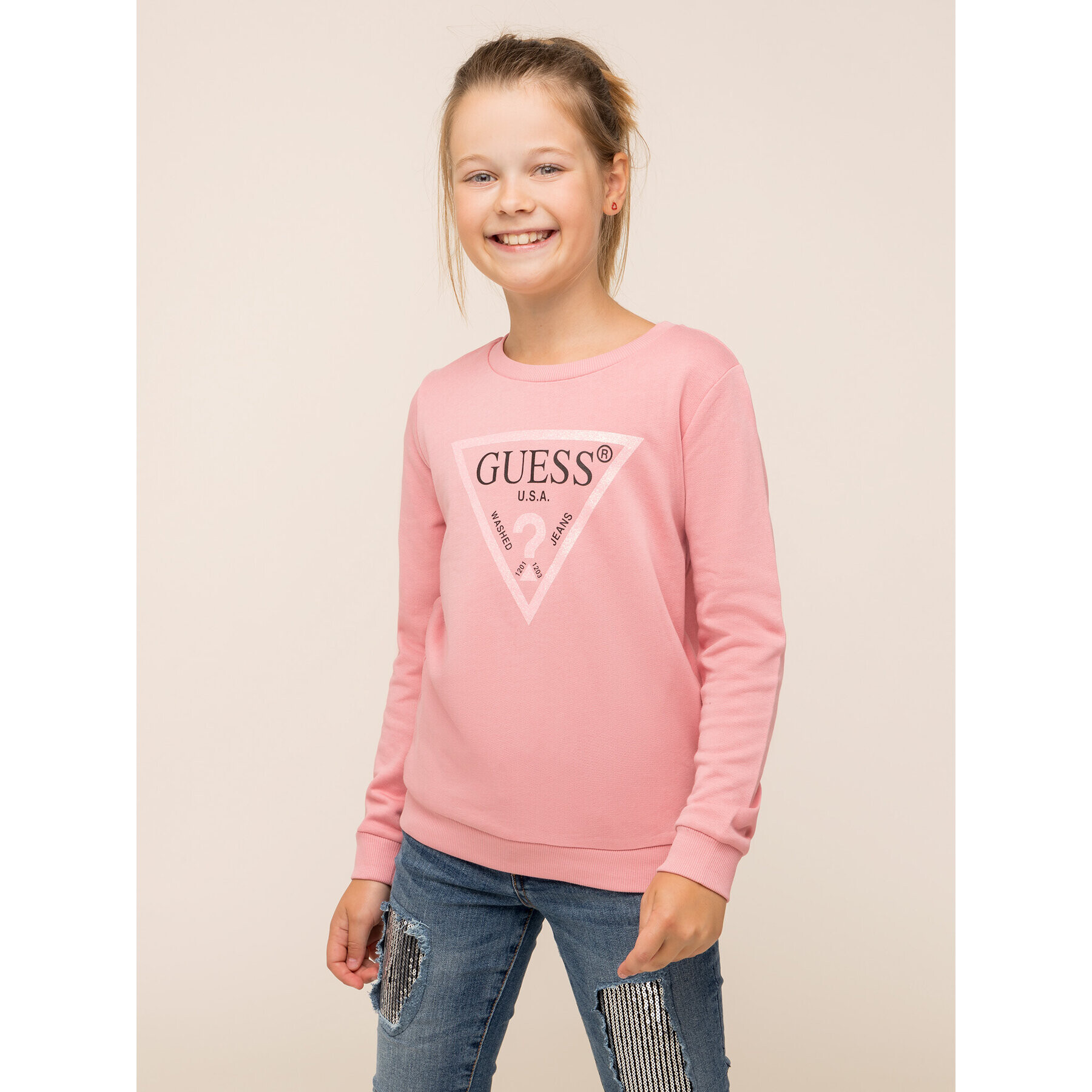 Guess Суитшърт J74Q10 K5WK0 Розов Regular Fit - Pepit.bg