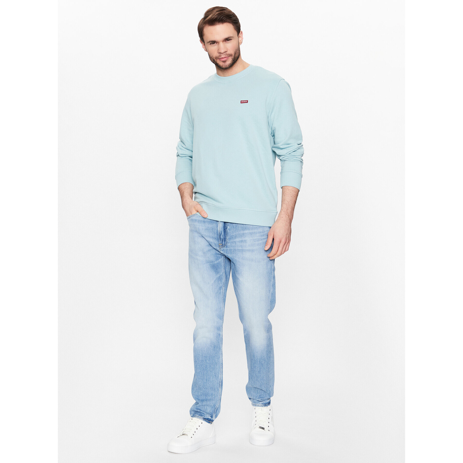 Guess Суитшърт Logo M3GQ11 KBK32 Зелен Regular Fit - Pepit.bg