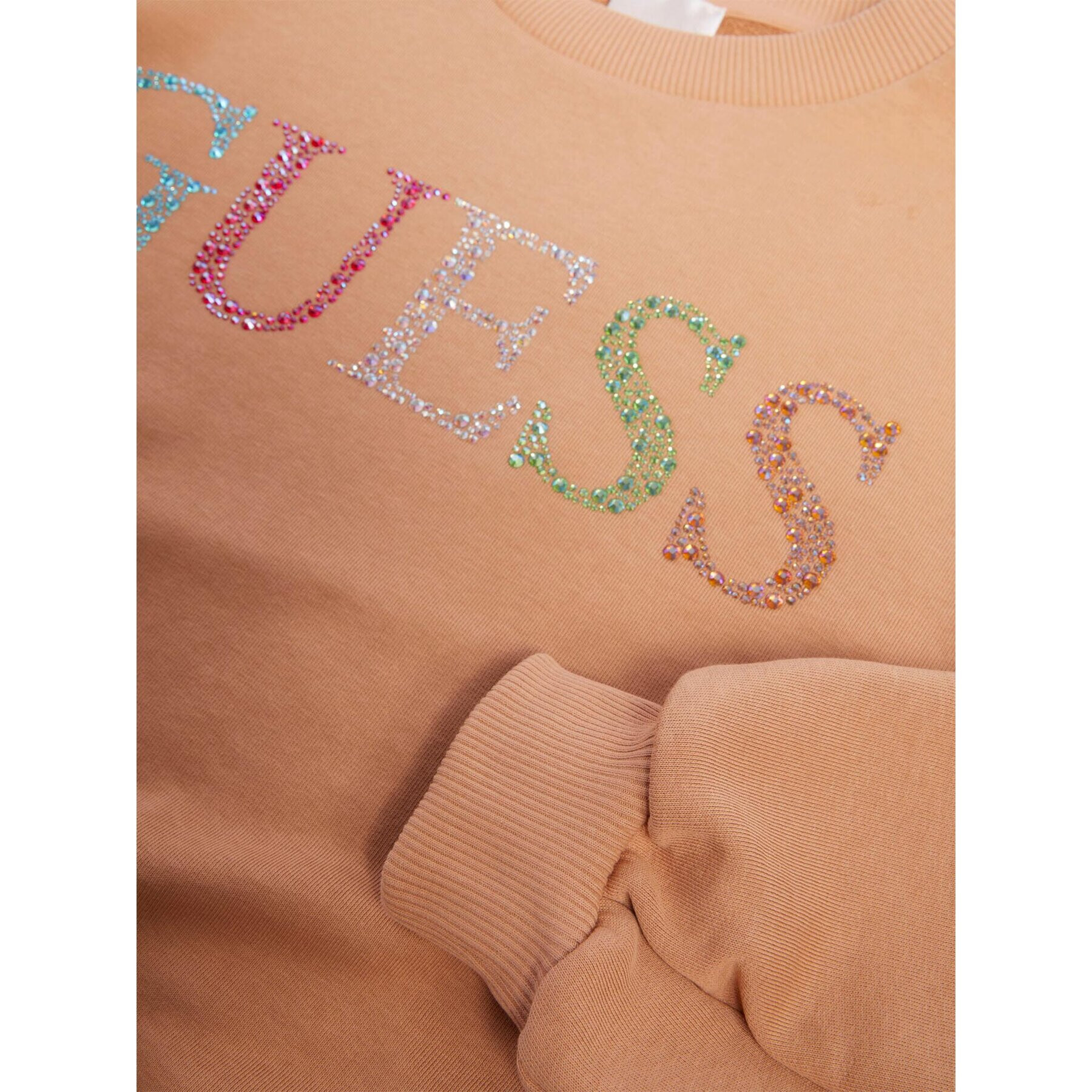 Guess Суитшърт Logo W3GQ09 KBK32 Кафяв Relaxed Fit - Pepit.bg