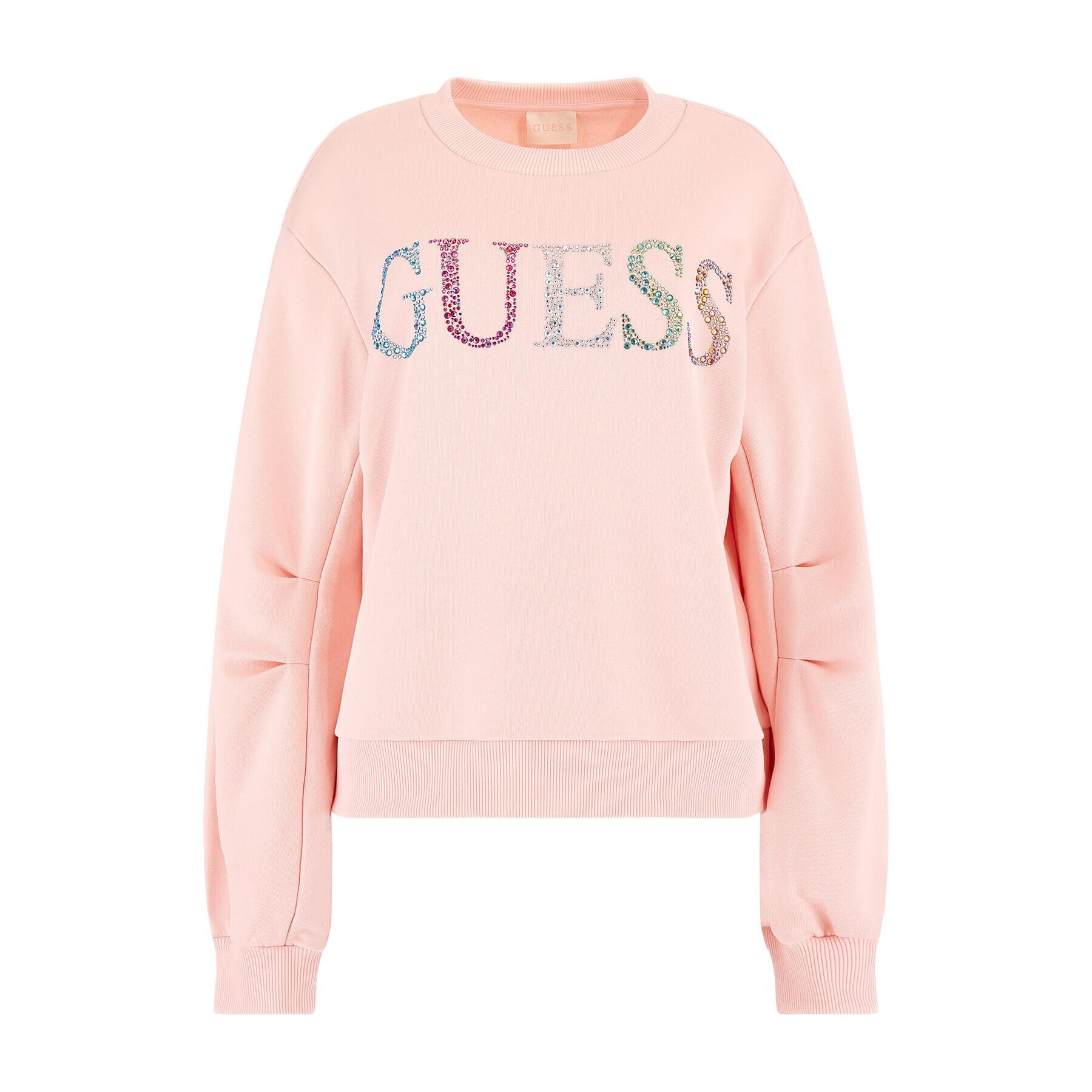 Guess Суитшърт Logo W3GQ09 KBK32 Розов Relaxed Fit - Pepit.bg