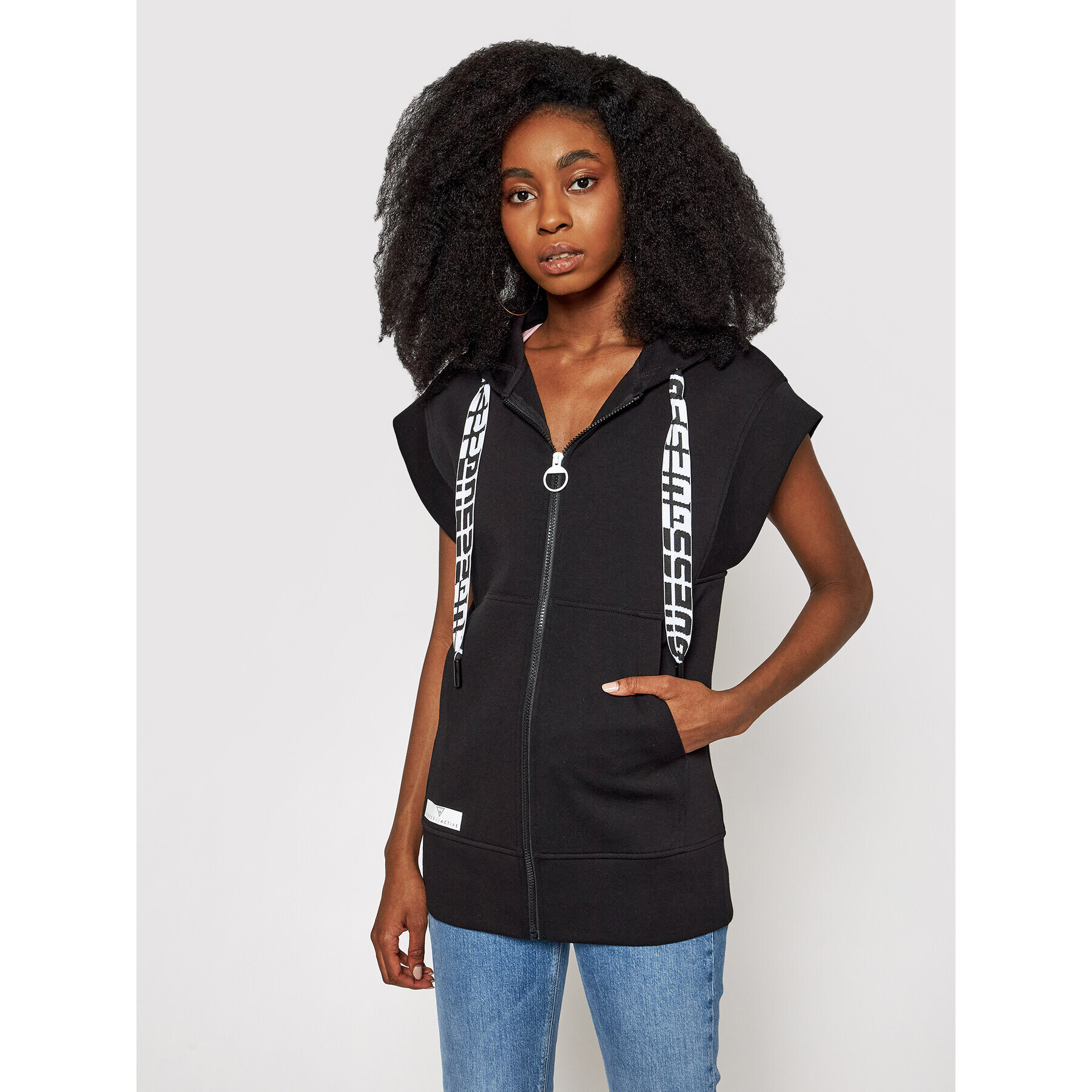 Guess Суитшърт Long Zip O1GA60 KA3P1 Черен Regular Fit - Pepit.bg