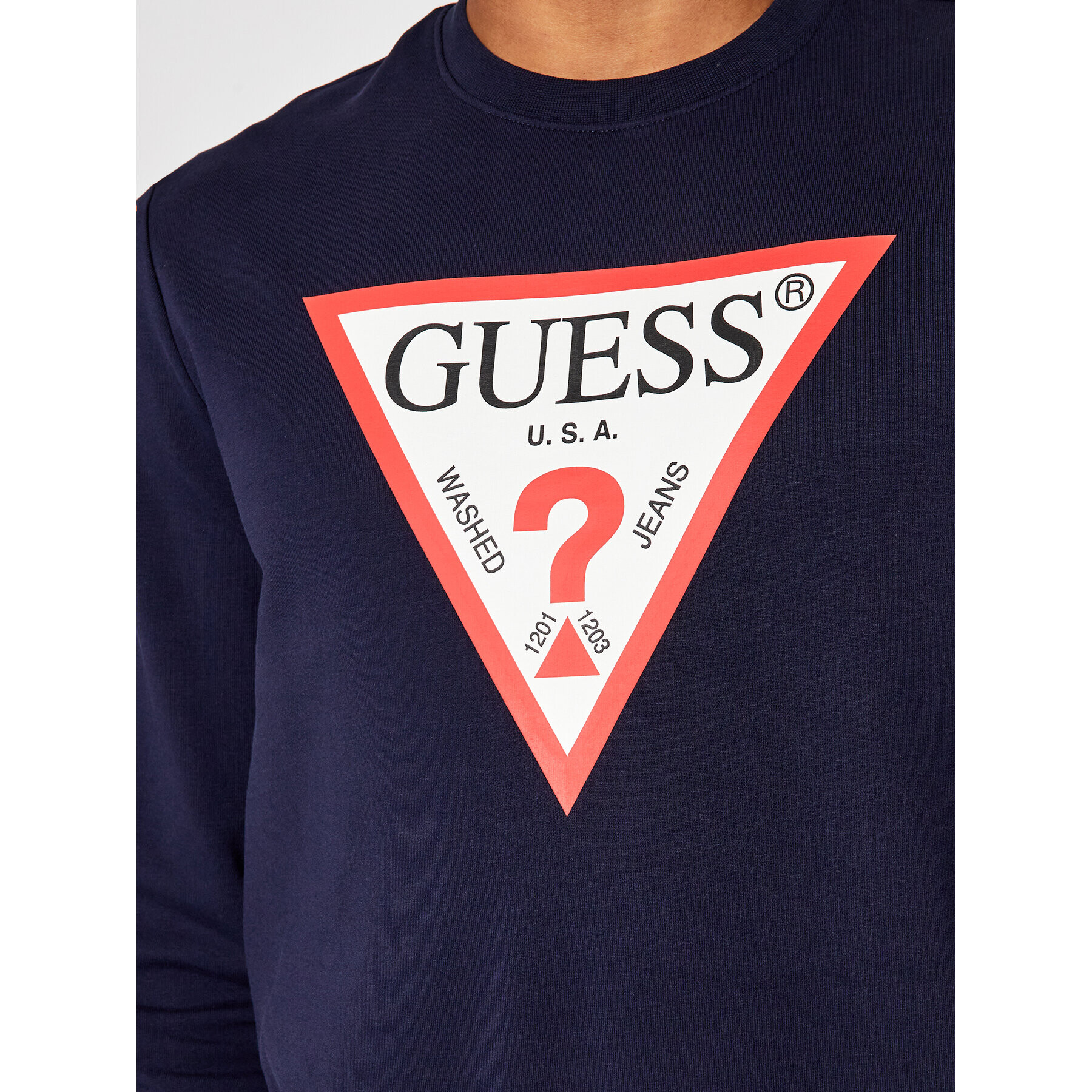 Guess Суитшърт M1RQ37 K6ZS1 Тъмносин Slim Fit - Pepit.bg