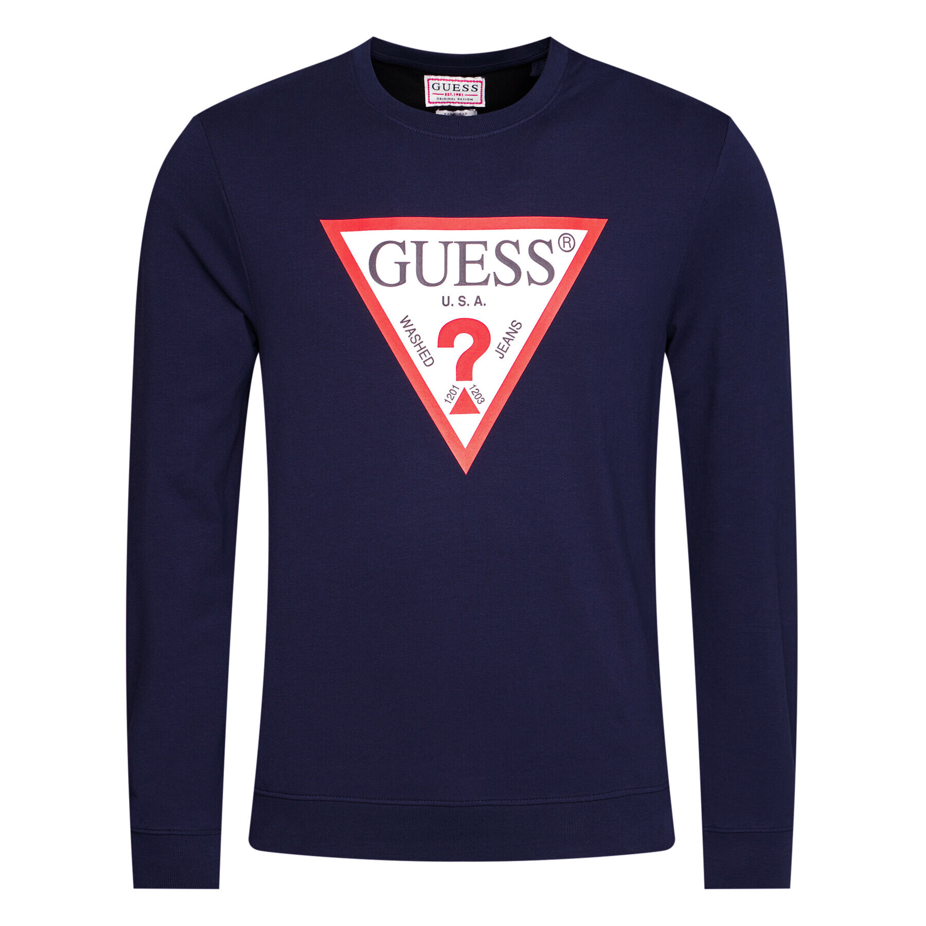 Guess Суитшърт M1RQ37 K6ZS1 Тъмносин Slim Fit - Pepit.bg