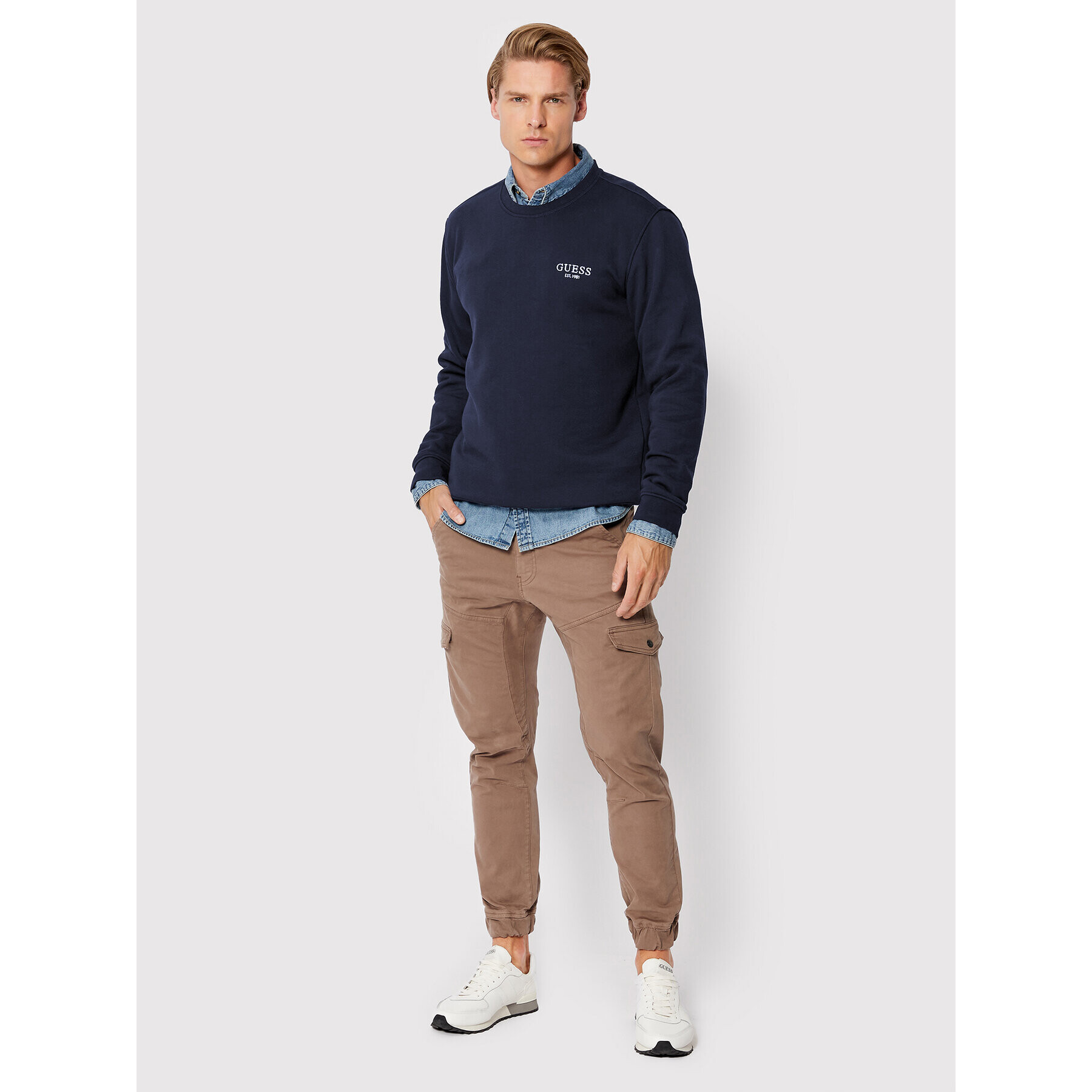 Guess Суитшърт M2BQ19 KBD10 Тъмносин Regular Fit - Pepit.bg
